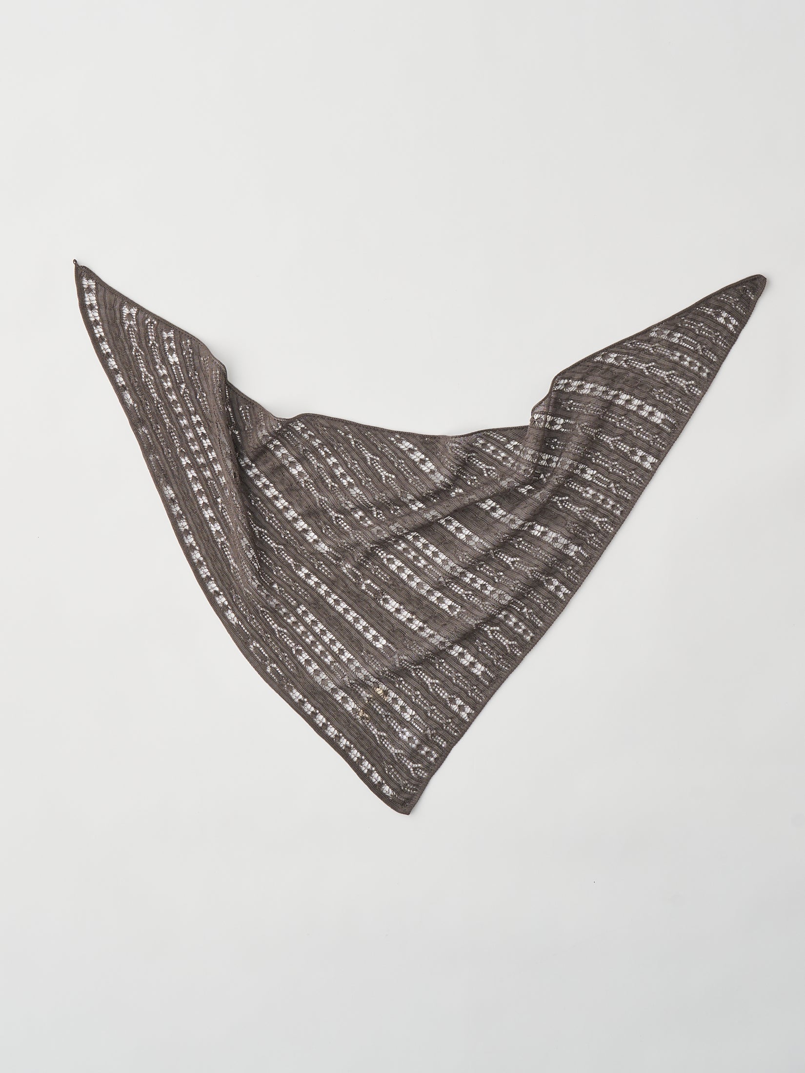 DRY TOUCH LYOCELL OPEN WORK CABLE-KNIT TRIANGLE SCARF