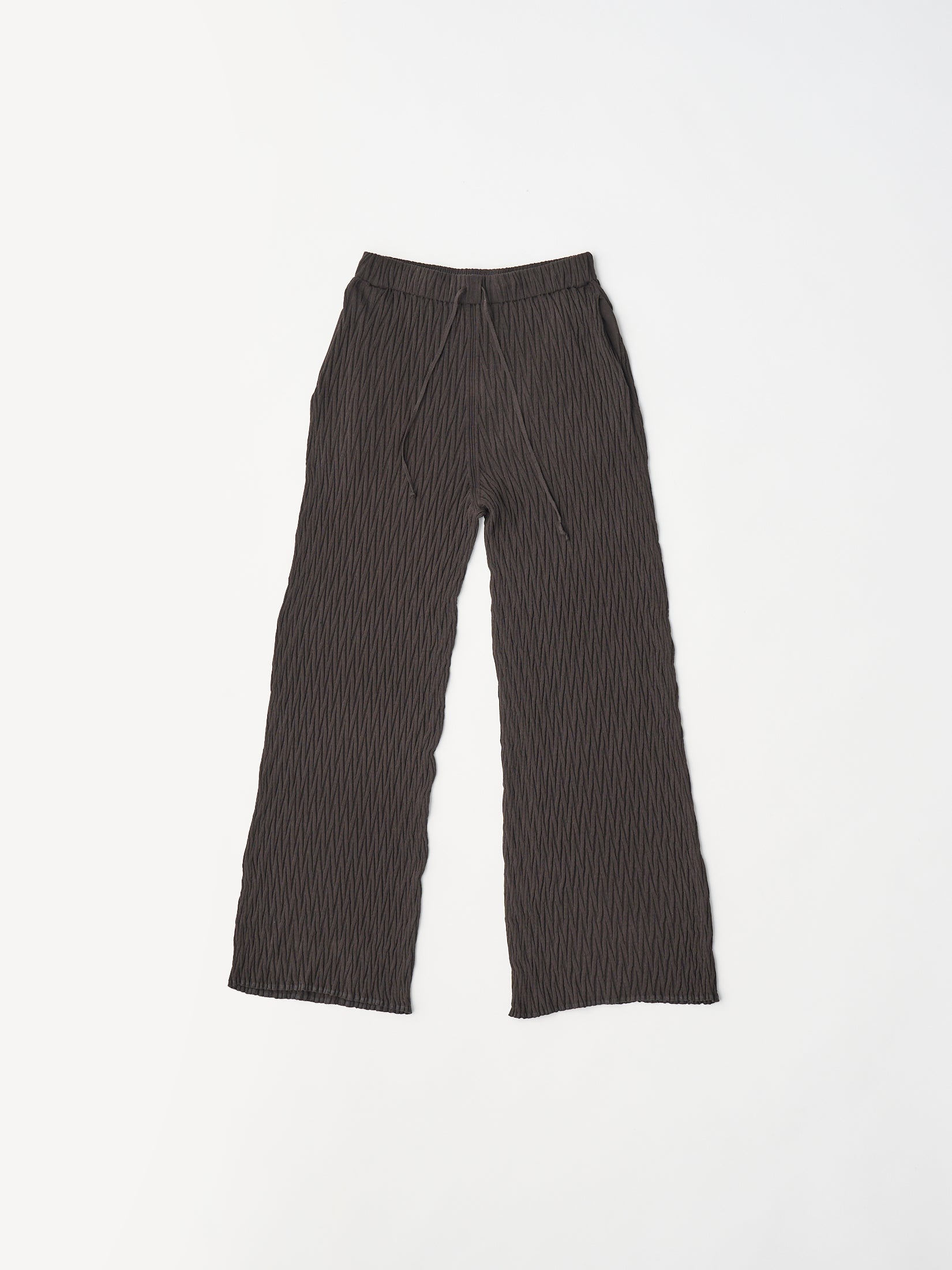 high twist cotton links-pattern ribbed-knit pants