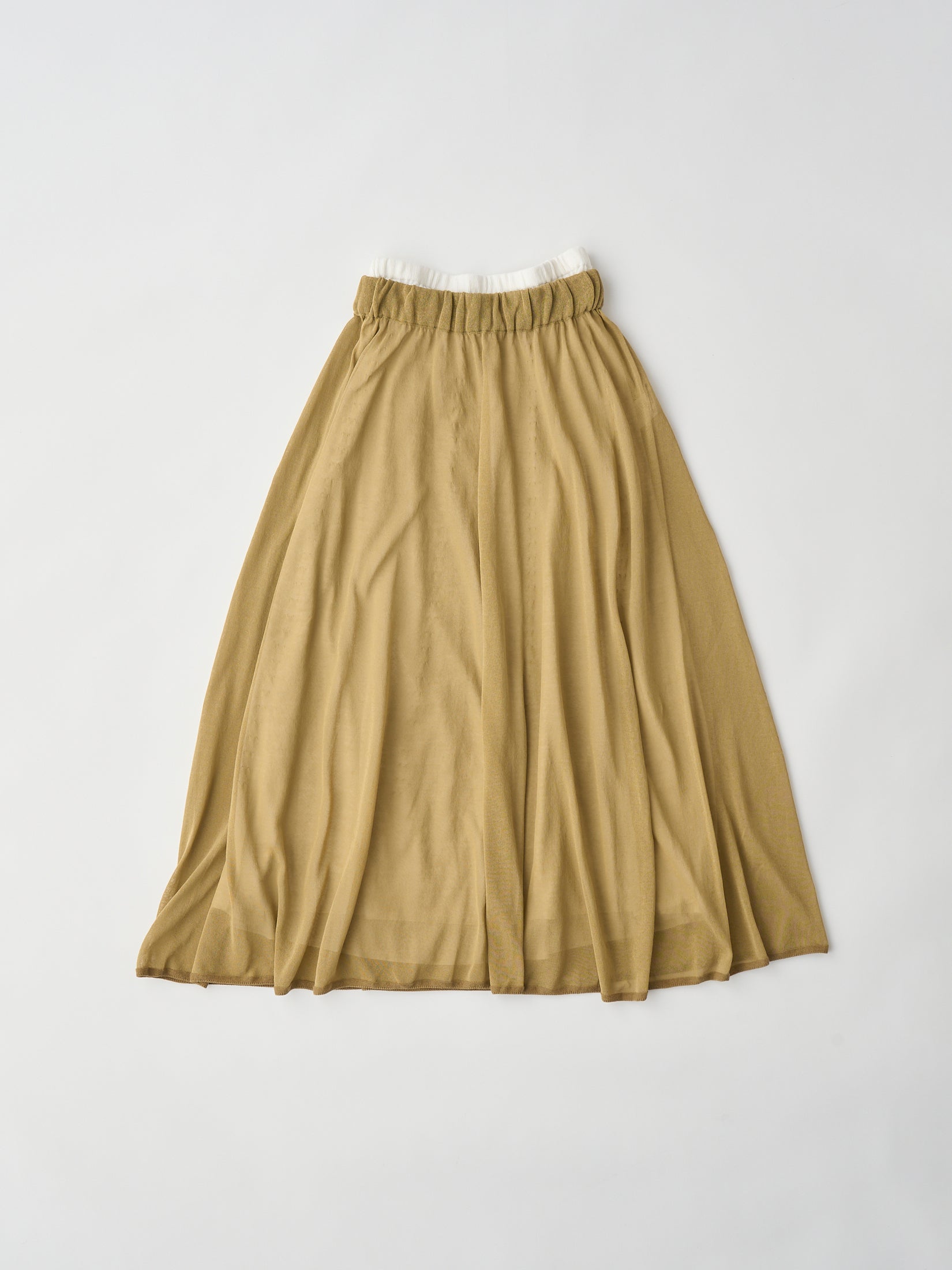 HIGH-TWISTED COTTON SHEER KNIT LAYERED SKIRT