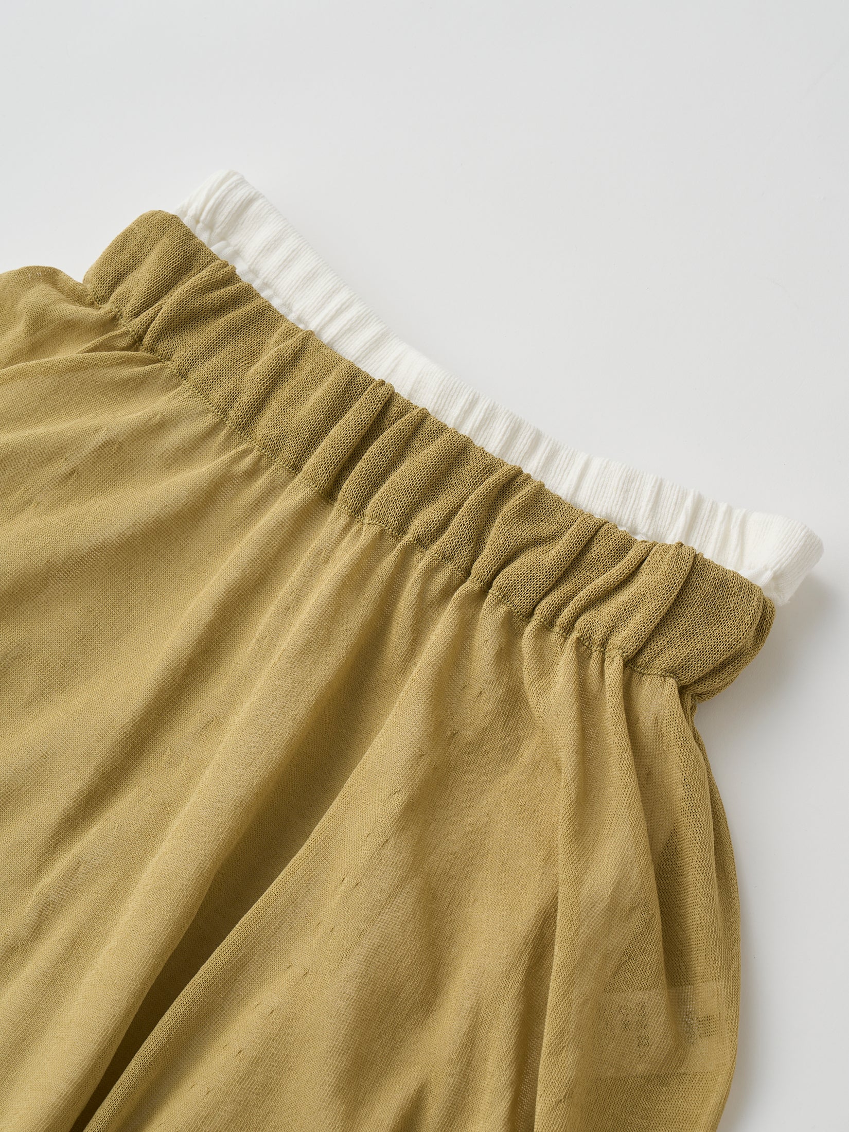 HIGH-TWISTED COTTON SHEER KNIT LAYERED SKIRT