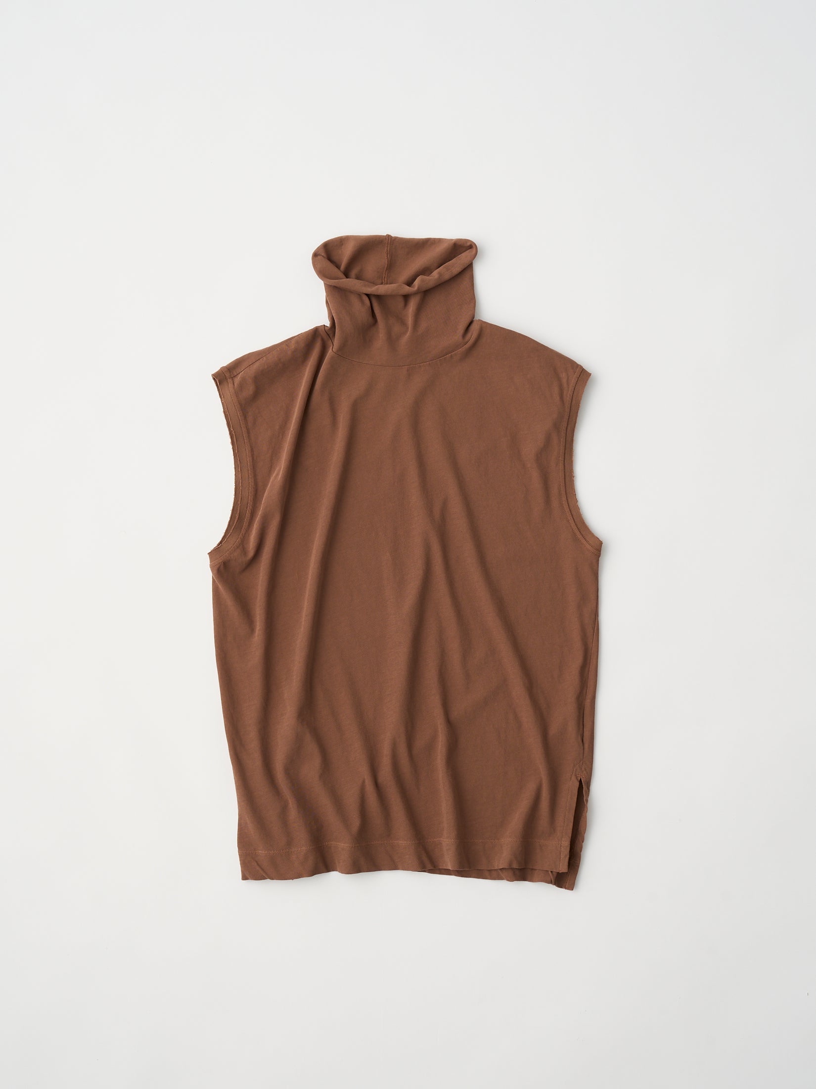 twisted cotton jersey high-neck sleeveless Tee