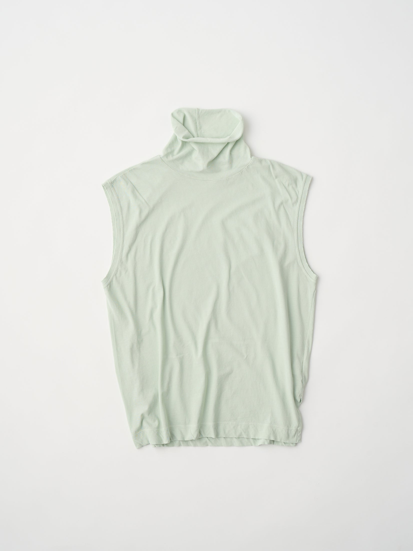 twisted cotton jersey high-neck sleeveless Tee