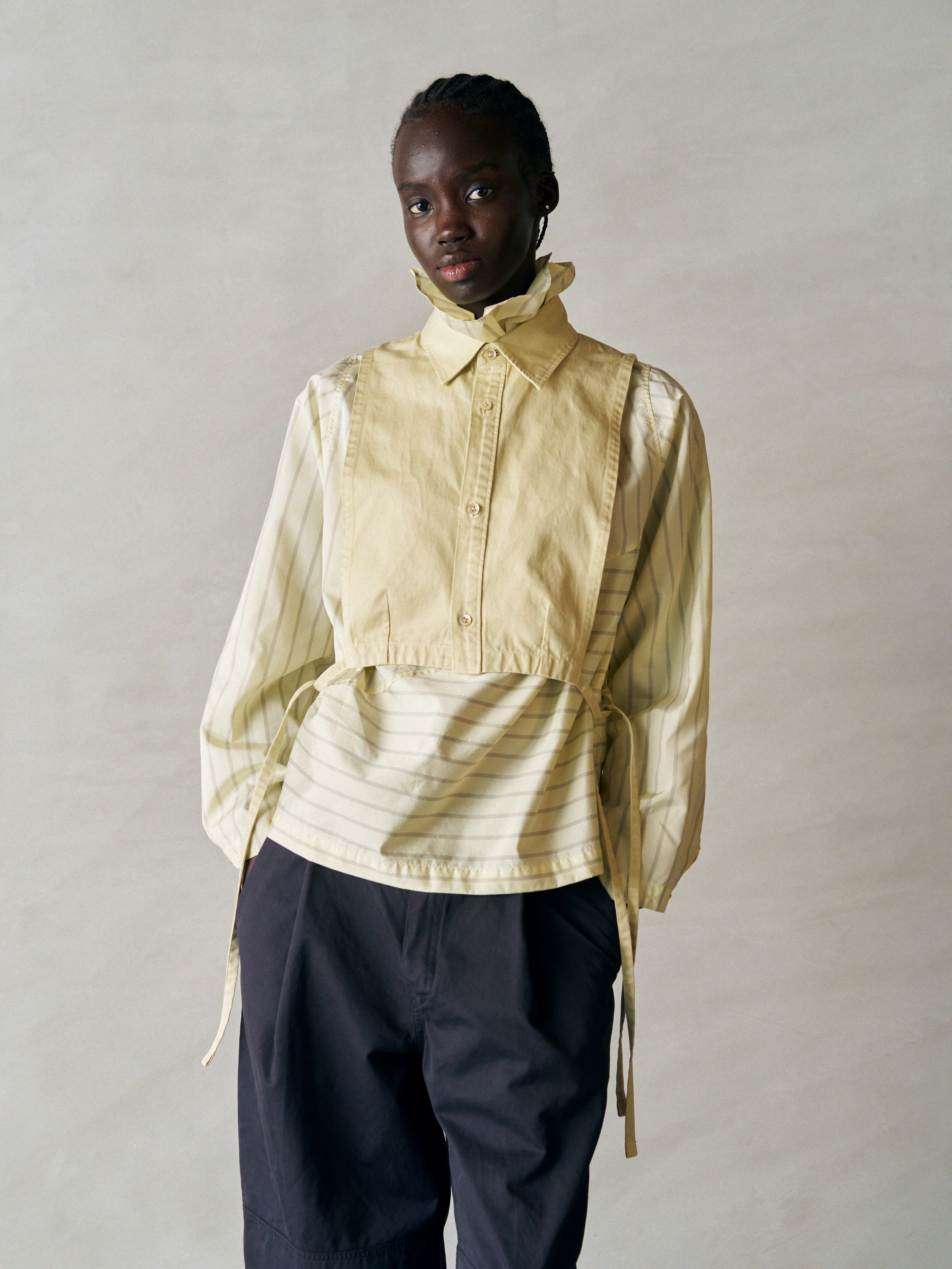 SILK & NYLON SHEER TAFFETA STRIPE P/O