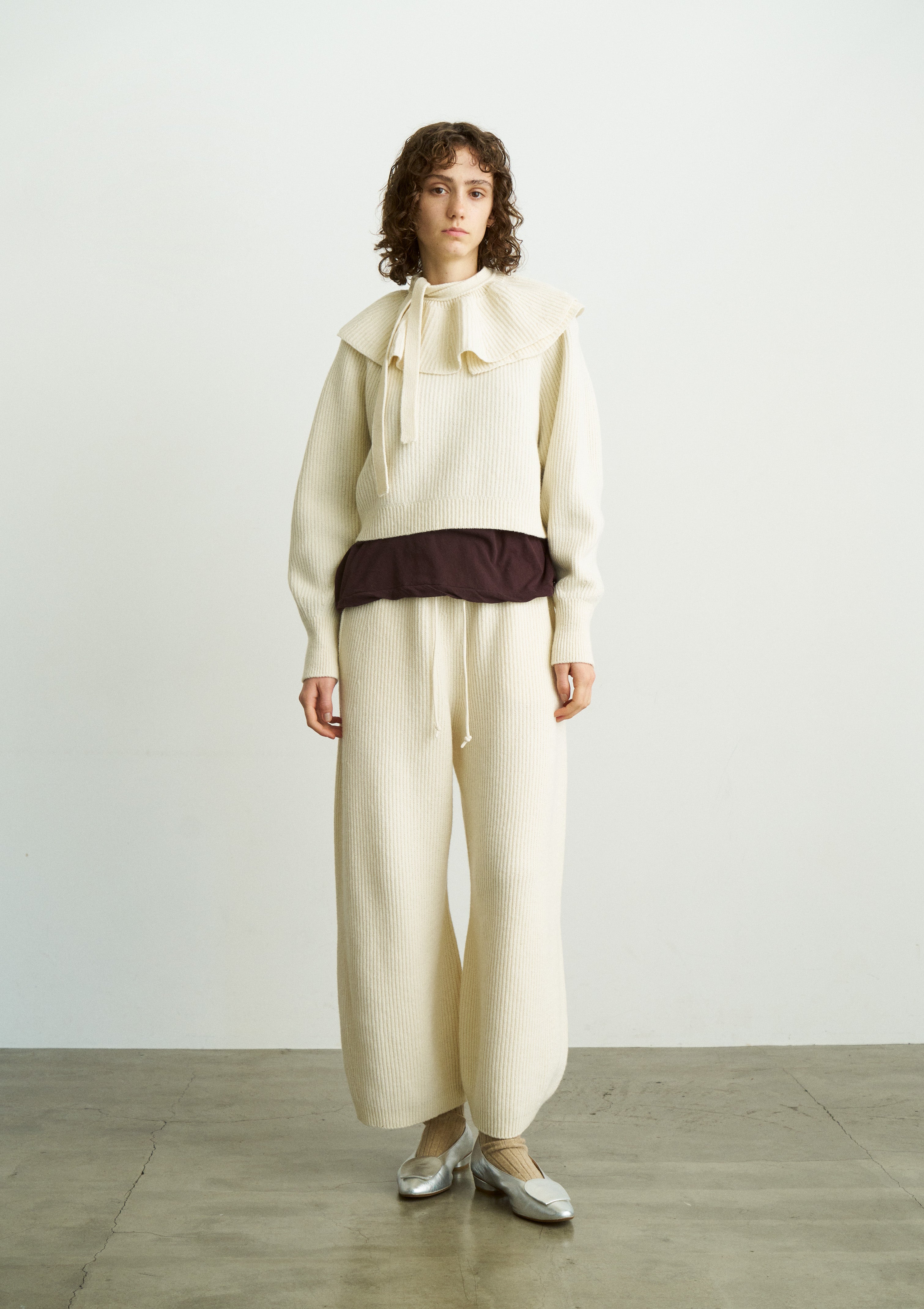 WOOLEN COTTON & EX.FINE LAMBS WOOL RIBBED-KNIT P/O