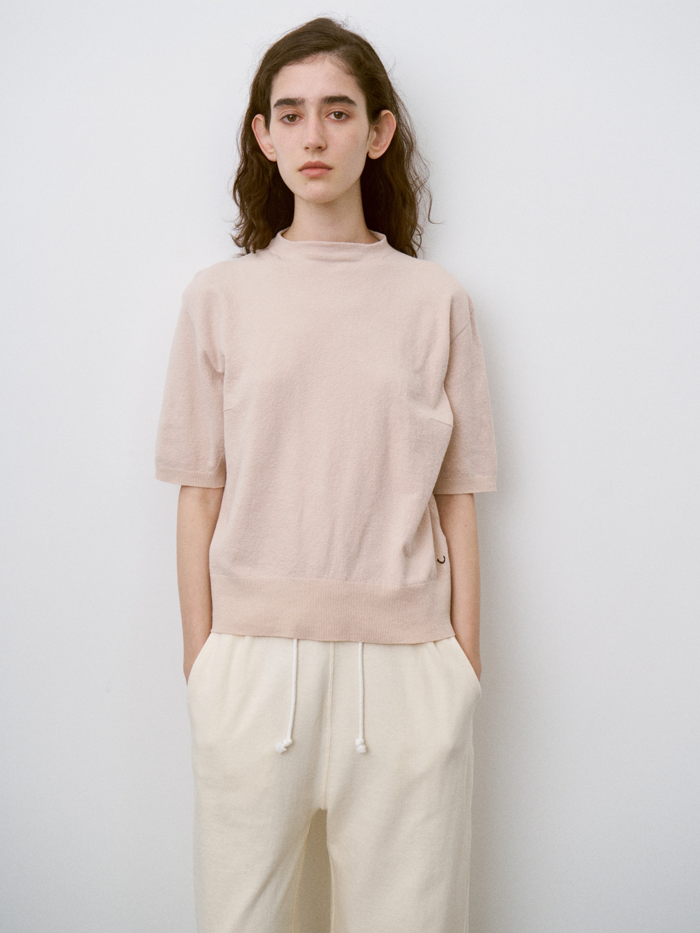 STRETCH ORGANIC COTTON BOTTLE-NECK P/O