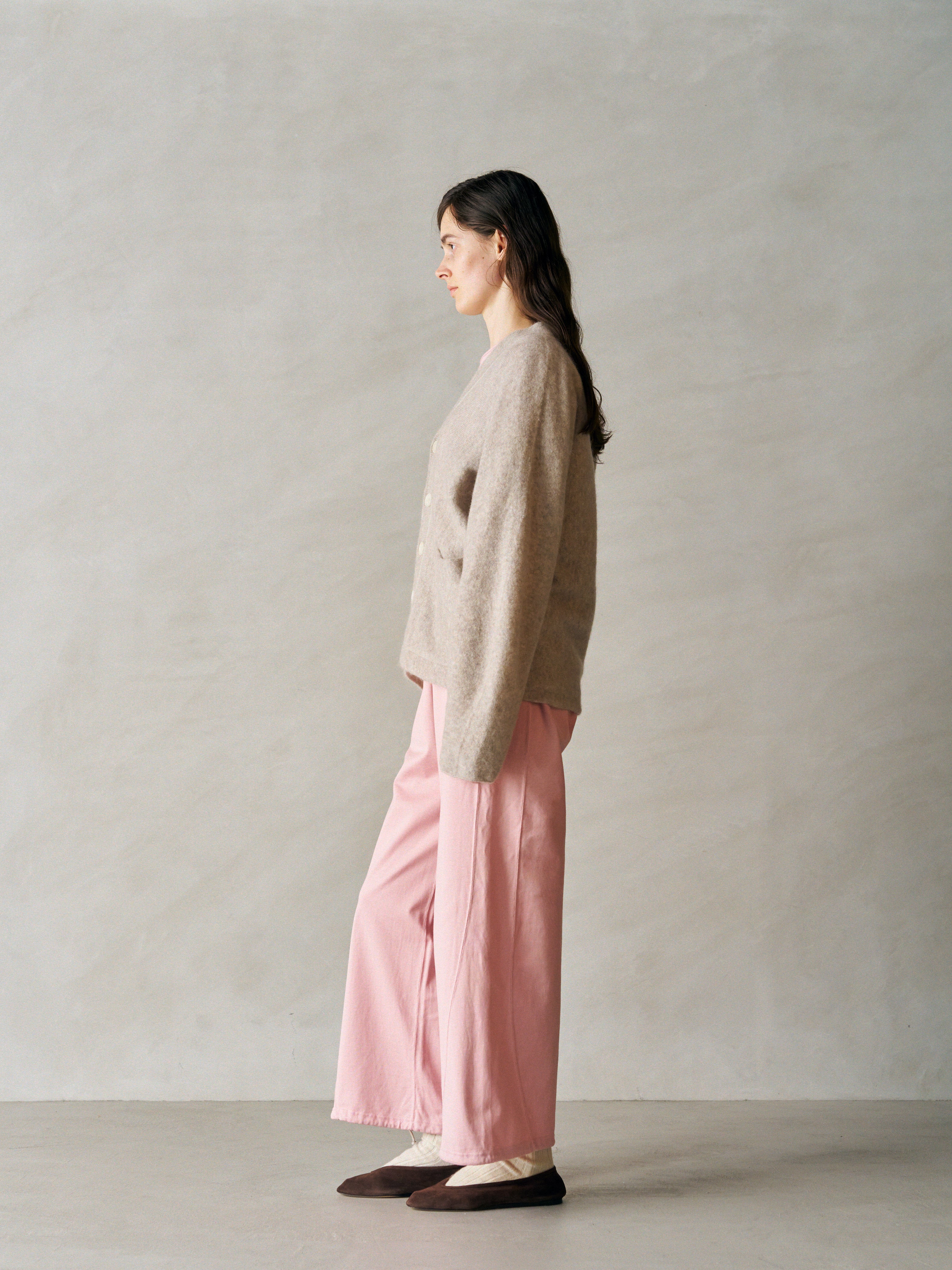 ORGANIC COTTON FIRM JERSEY WIDE LEG TRUCK PANTS