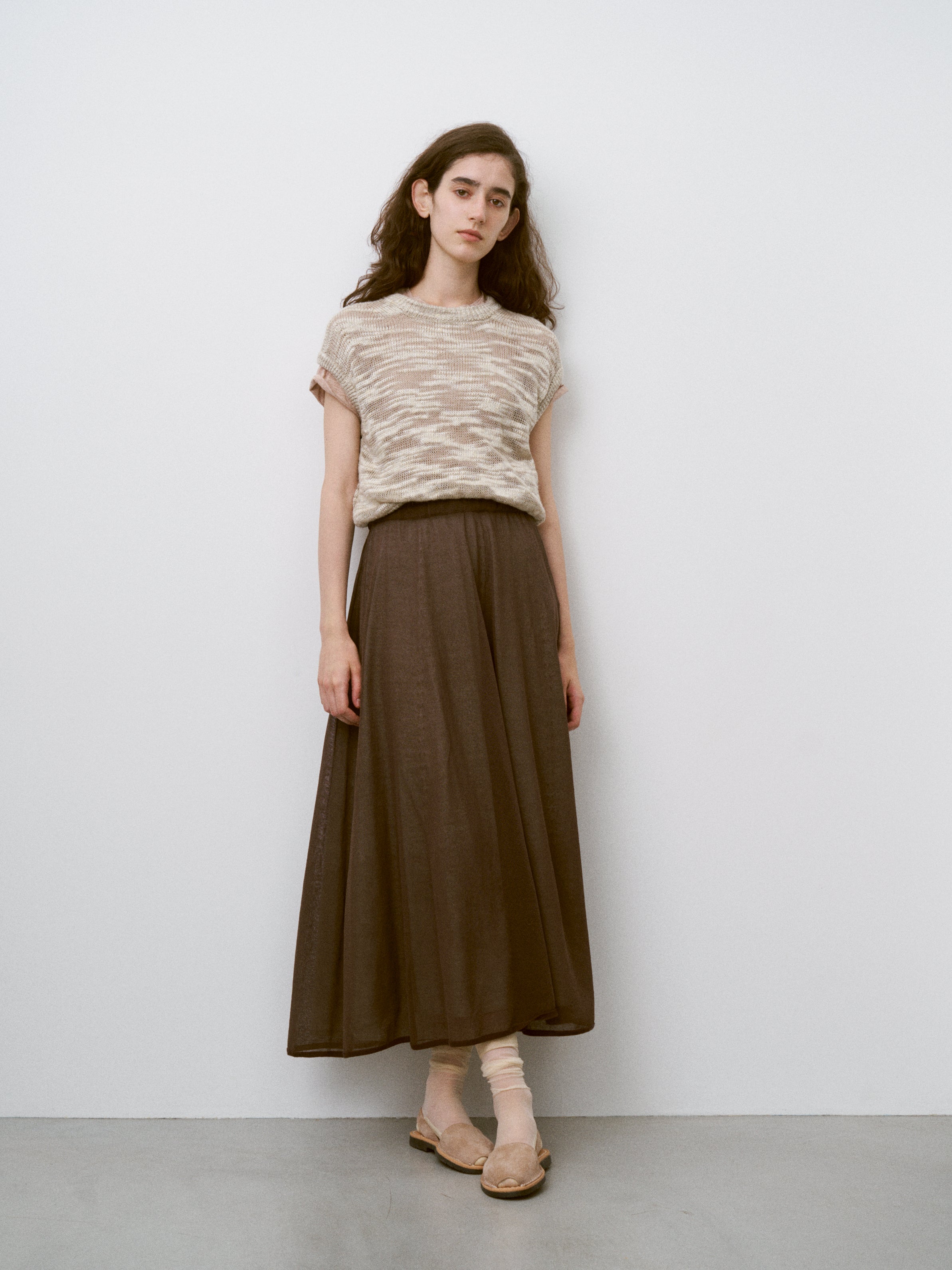 LINEN & SILK MELANGE SLUB YARN VEST