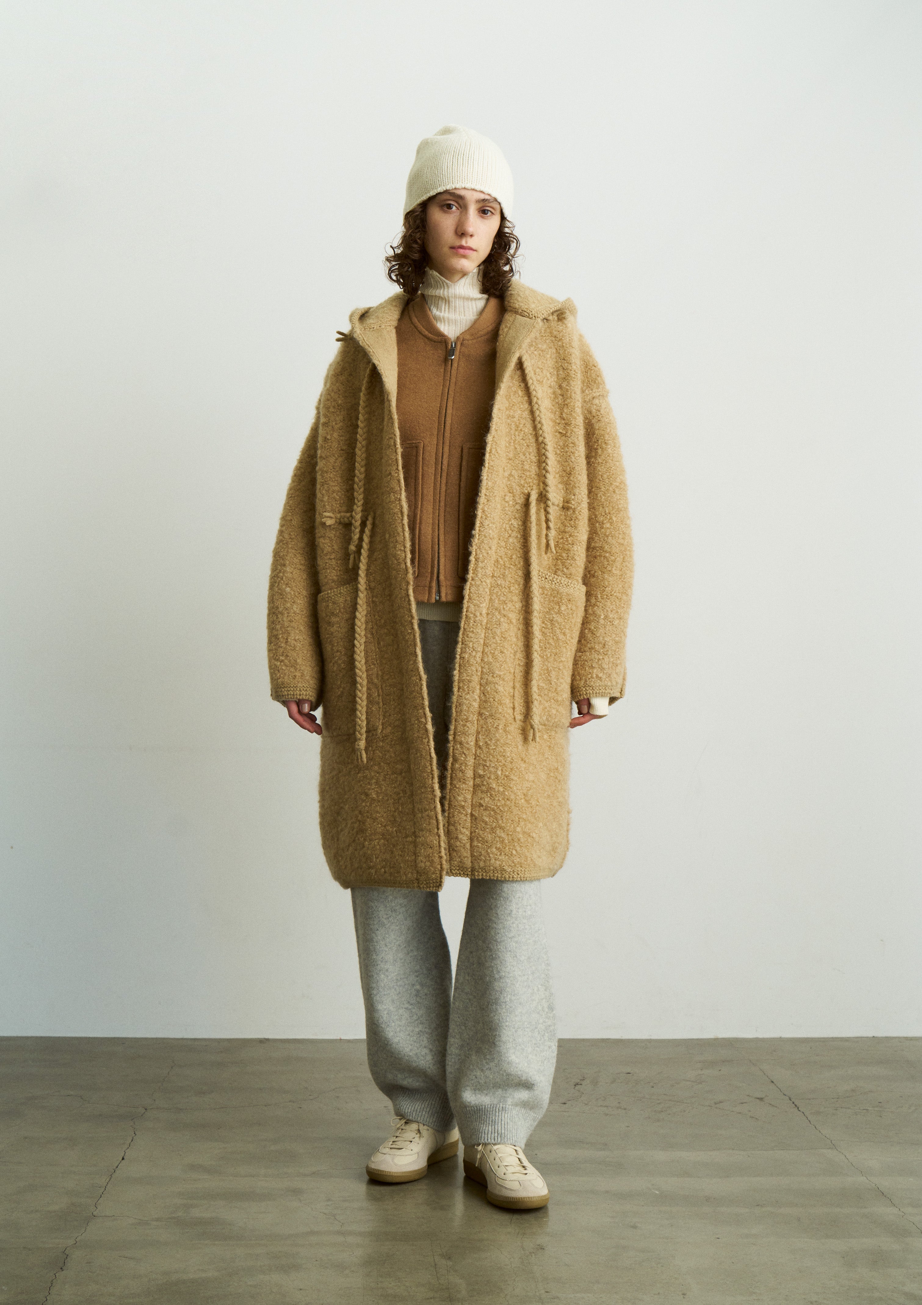 MOHAIR & SHETLAND WOOL JUMBO LOOP KNIT COAT