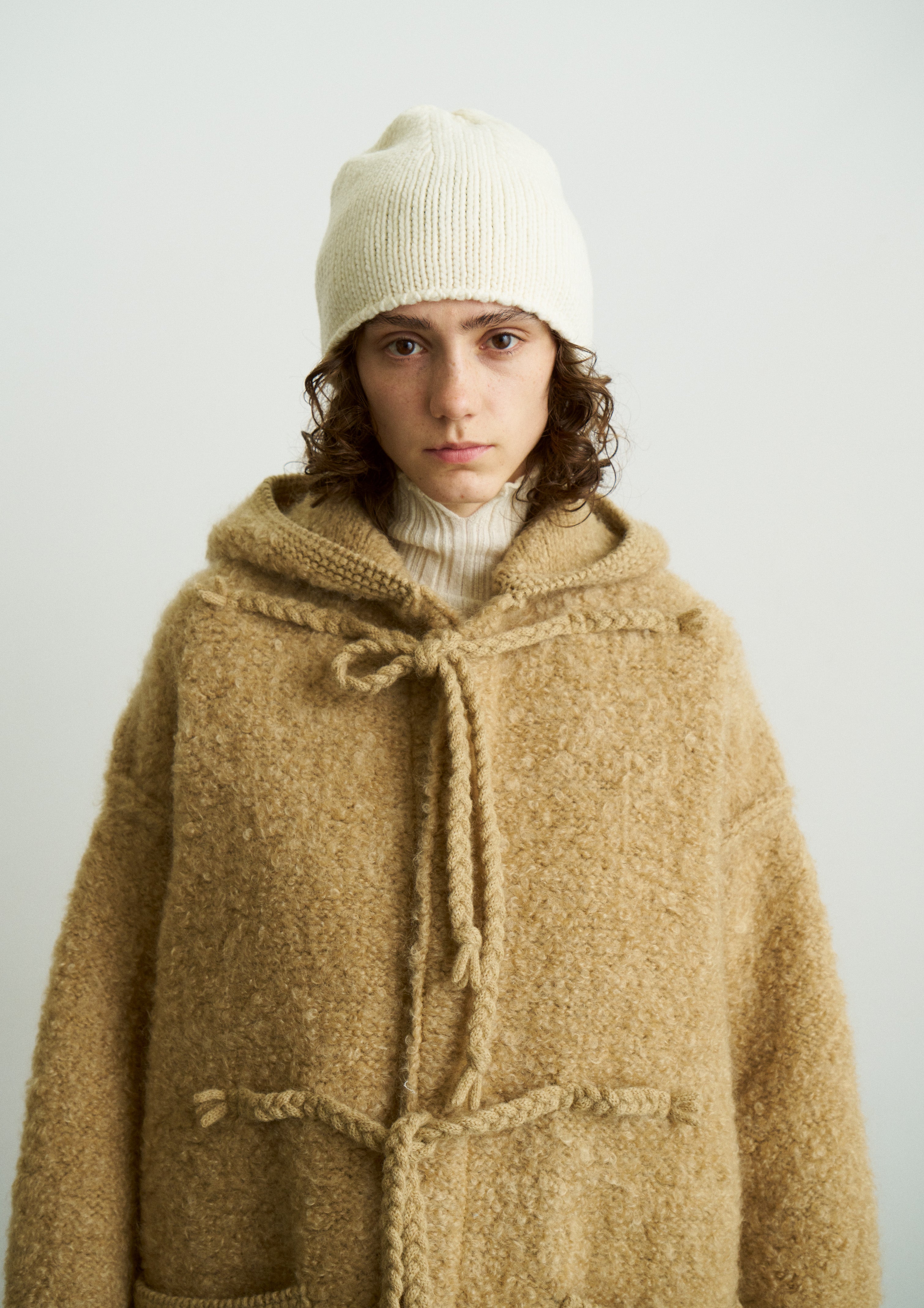 MOHAIR & SHETLAND WOOL JUMBO LOOP KNIT COAT