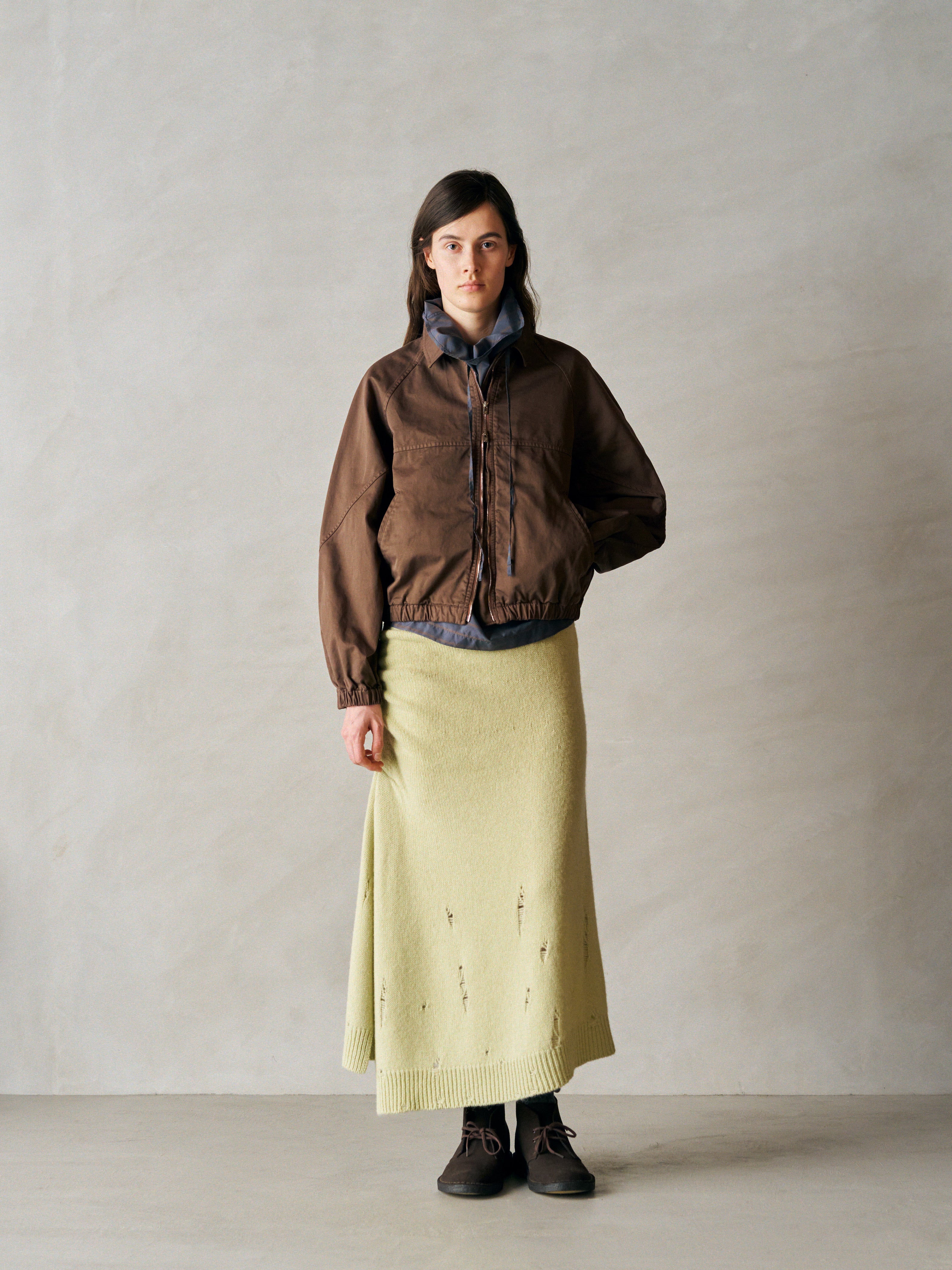 FINX COTTON × SLUB YARN MICRO BRUSHED SATIN ZIP FRONT JACKET