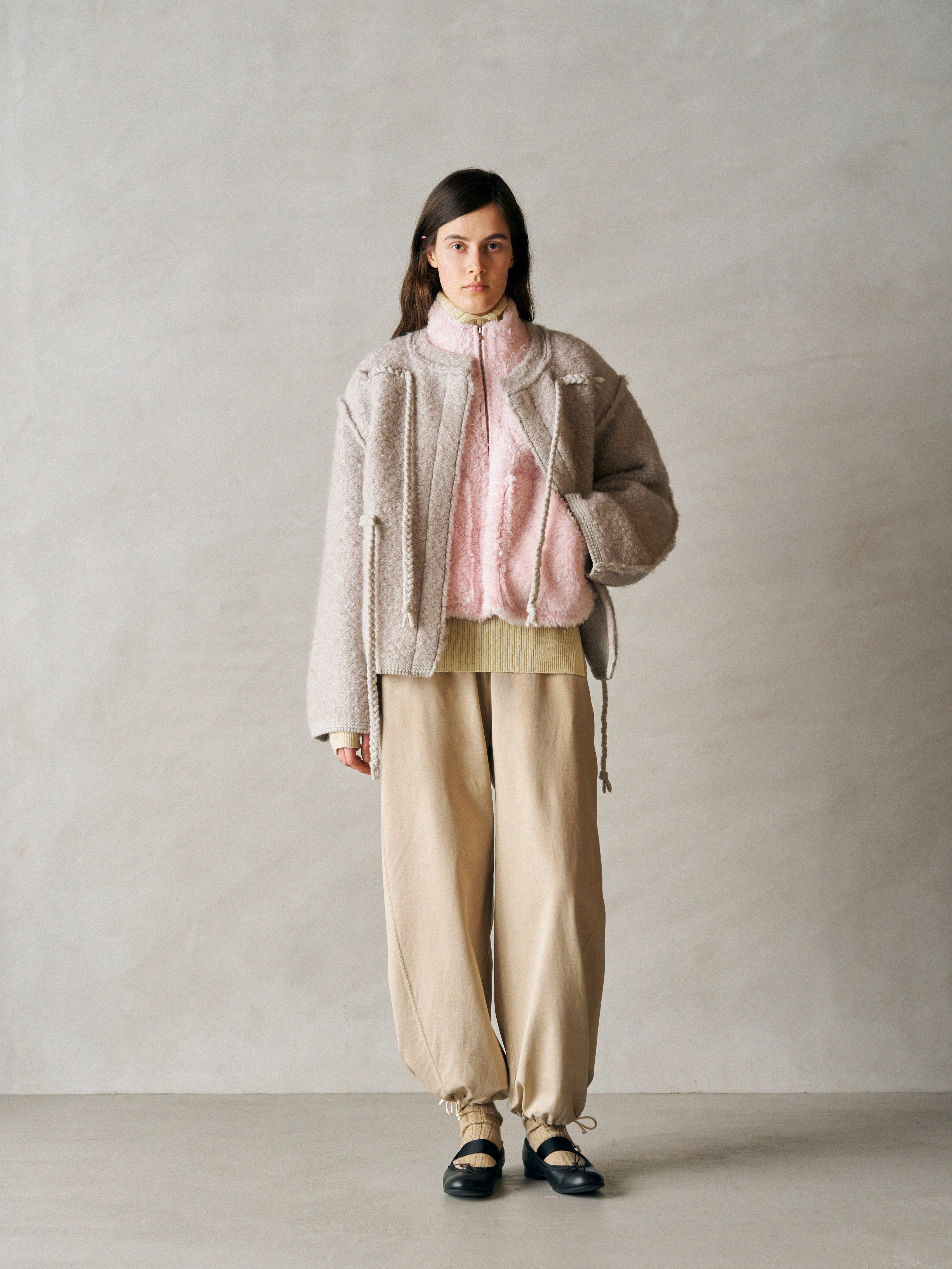 ORGANIC COTTON FIRM JERSEY WIDE LEG TRUCK PANTS