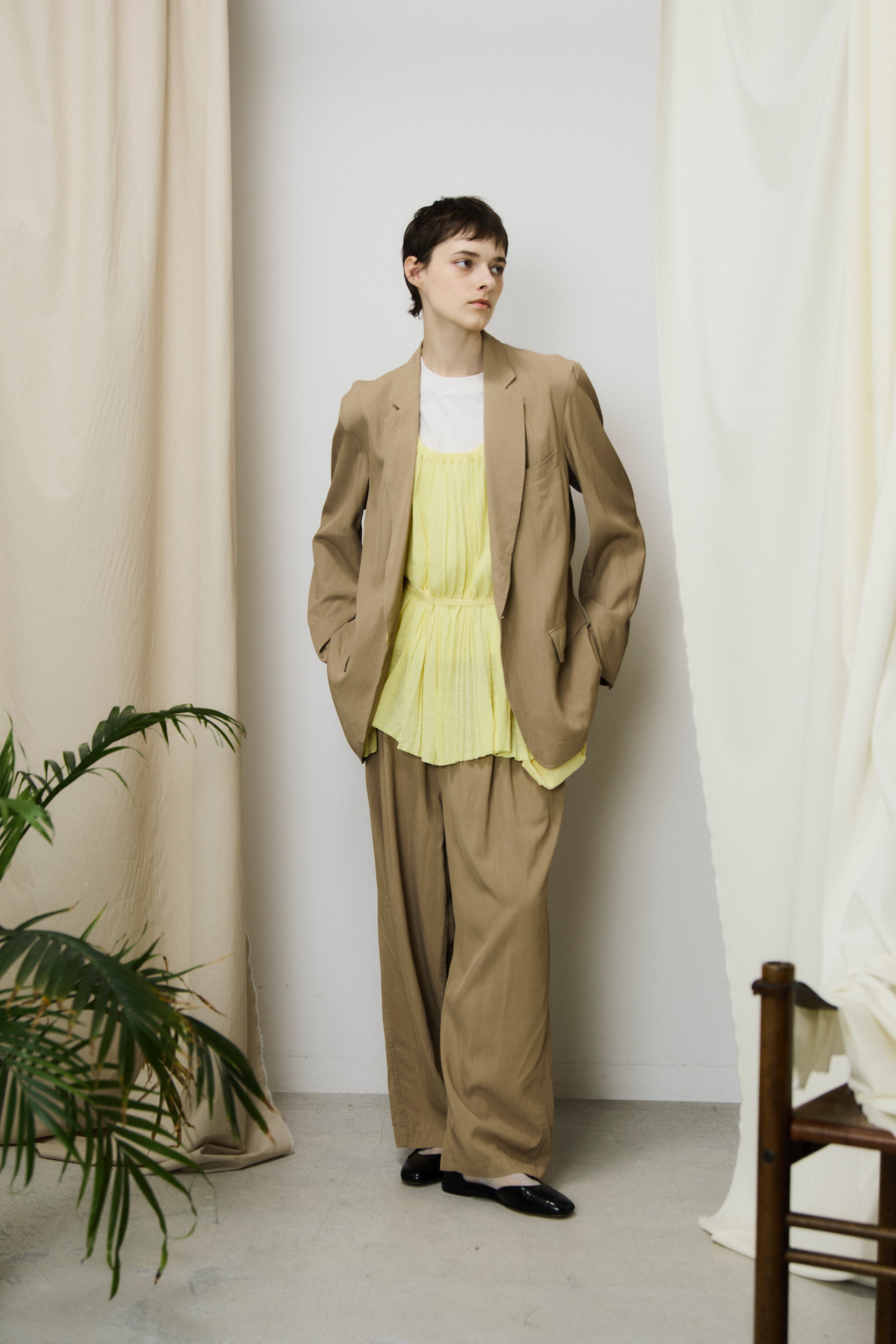 アンフィル unfil ビスコース ギャバジン オーバーサイズ ジャケット  