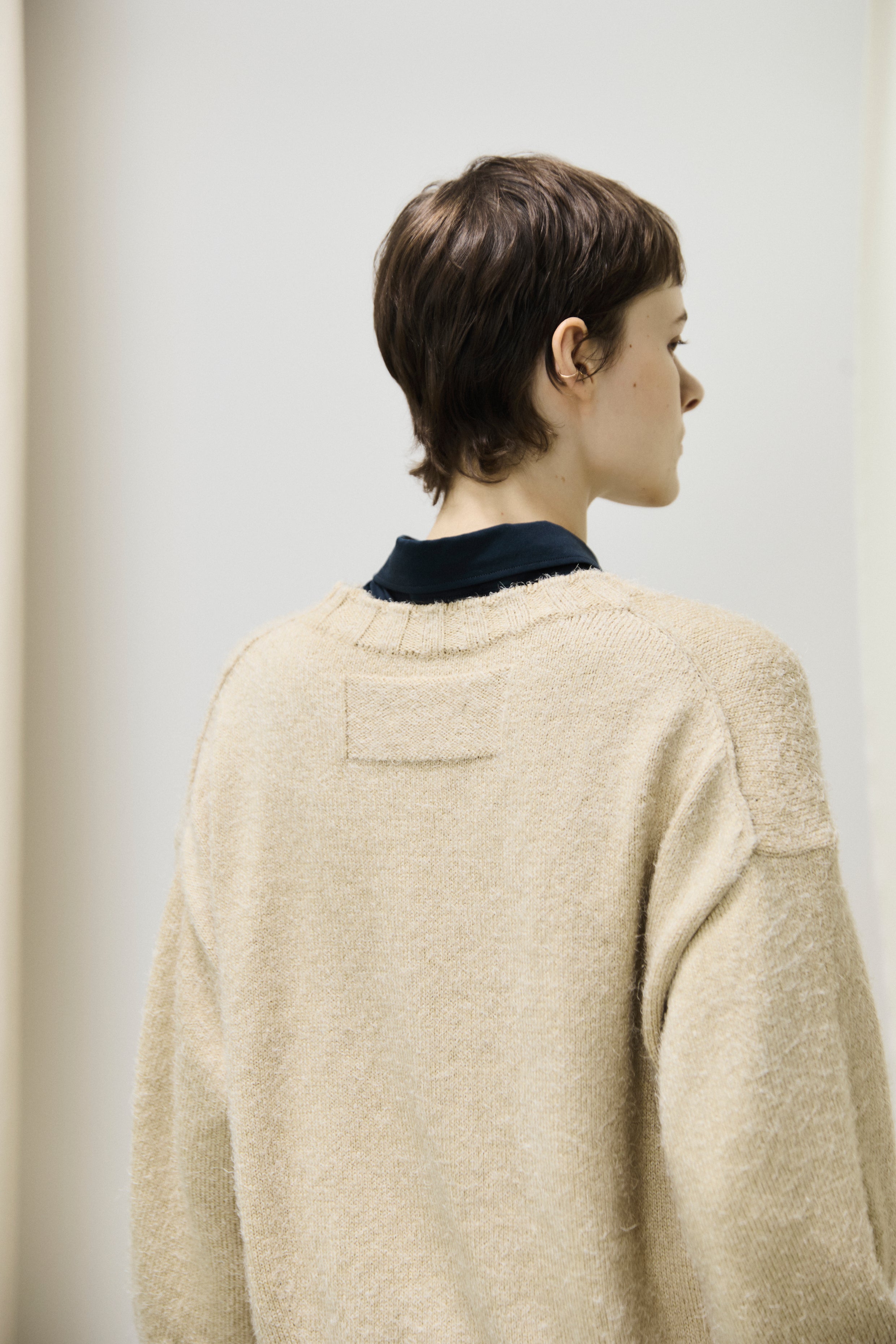 cotton & silk shaggy sweater