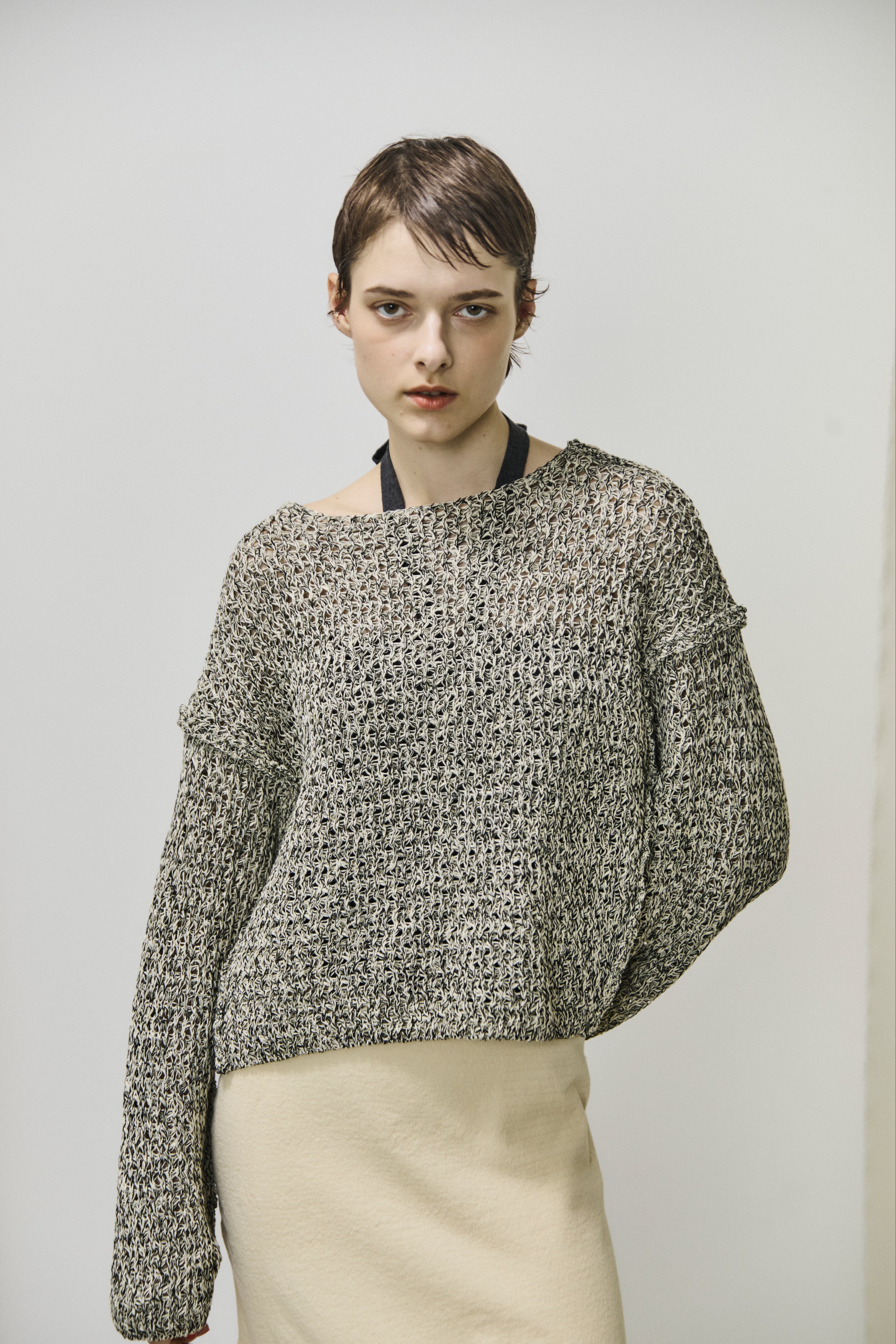 double honeycomb mesh sweater