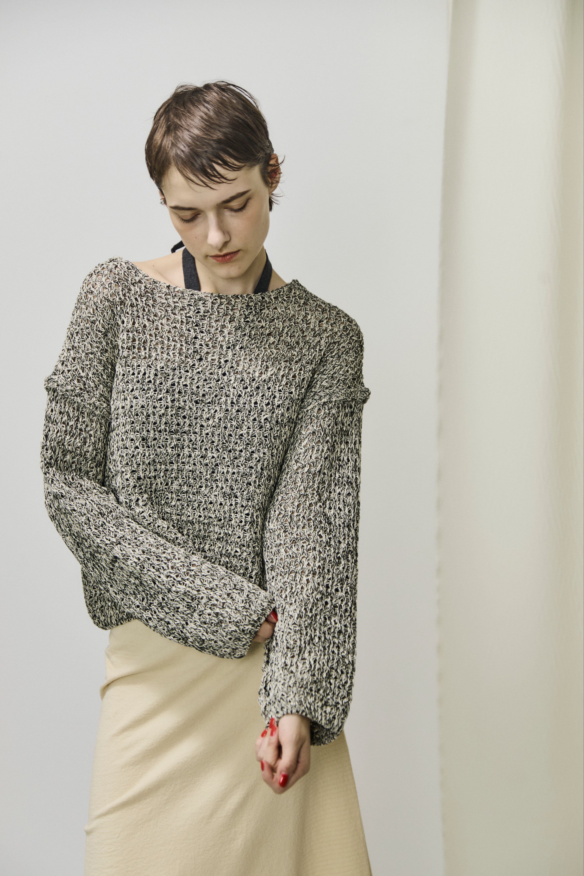 double honeycomb mesh sweater