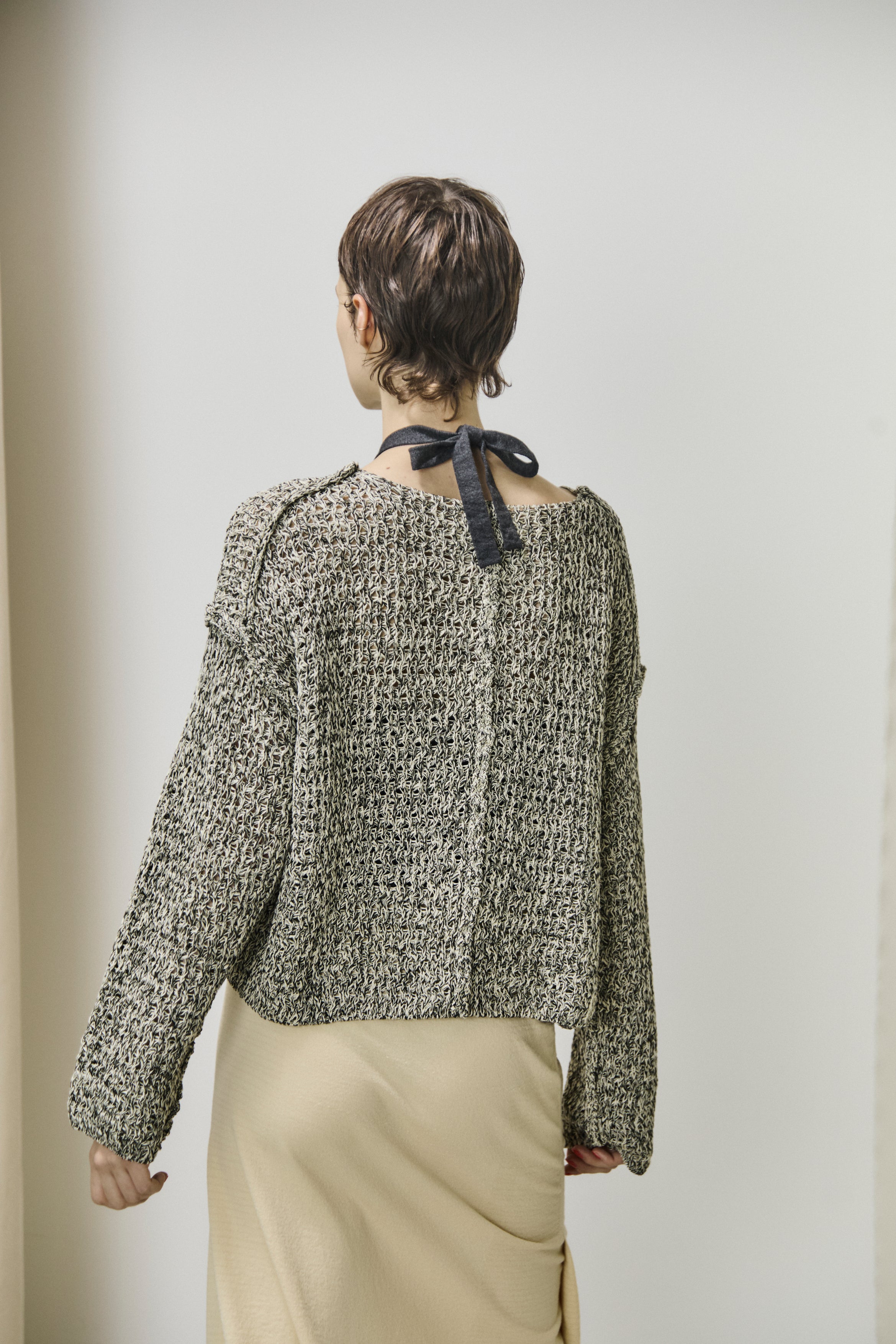 double honeycomb mesh sweater