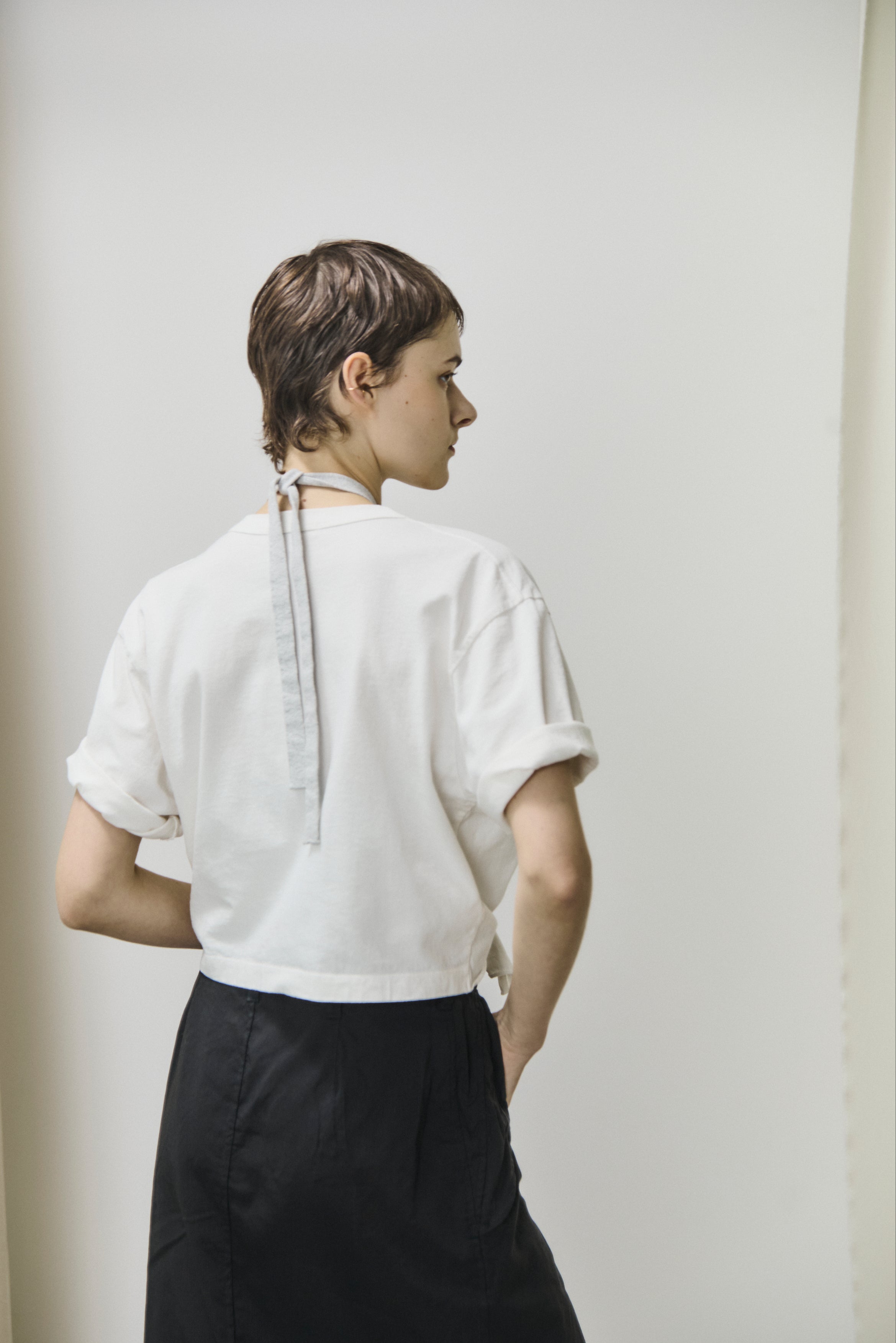 dry touch cotton jersey front-tie T-cardigan