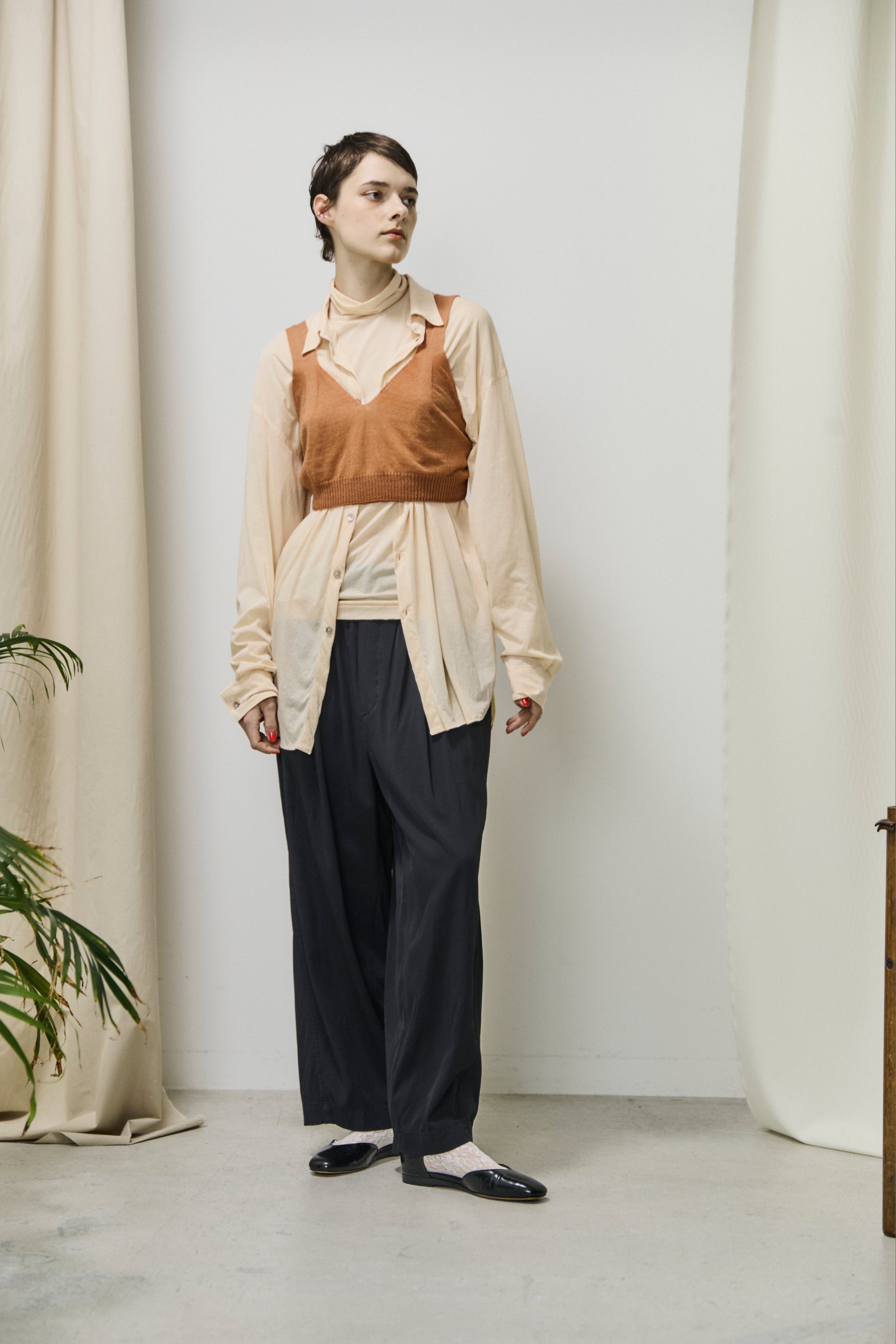 high-count linen knit bra top