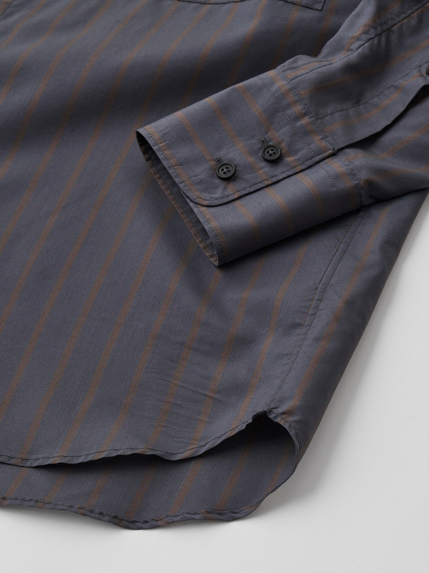 SILK & NYLON SHEER TAFFETA STRIPE SHIRT