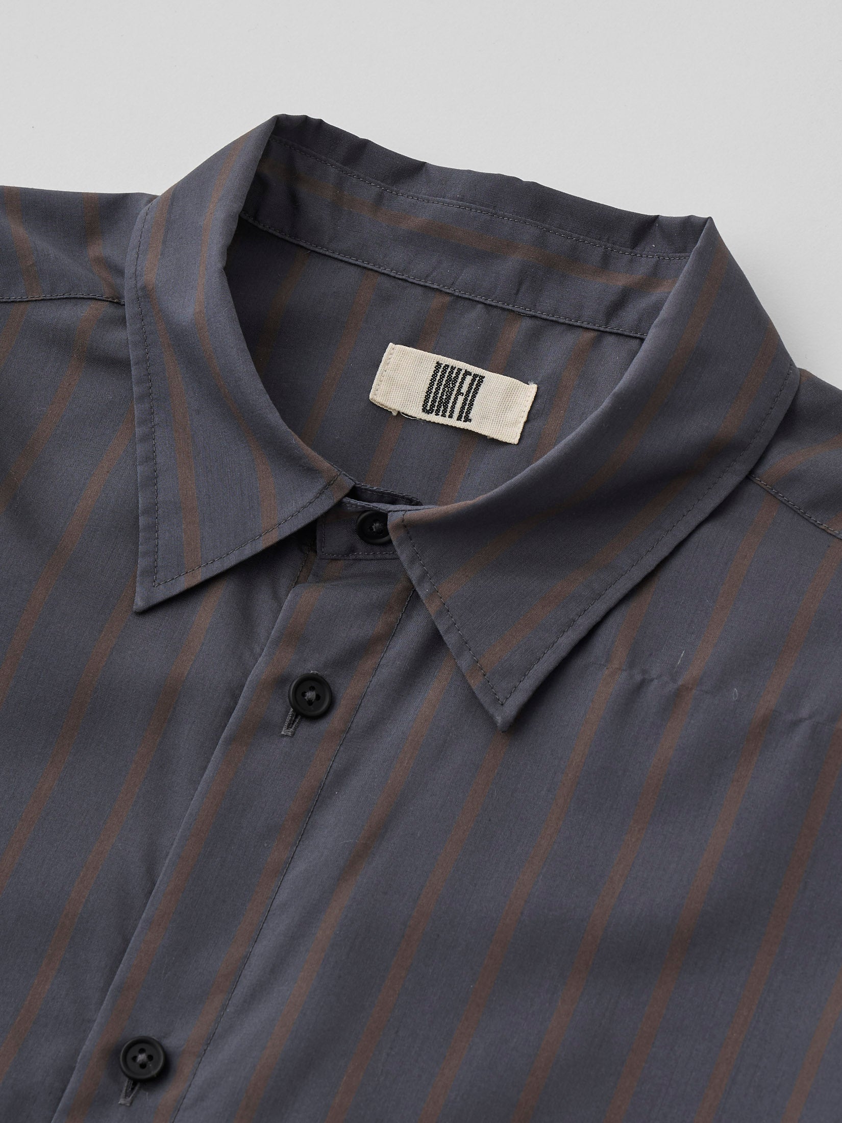SILK & NYLON SHEER TAFFETA STRIPE SHIRT