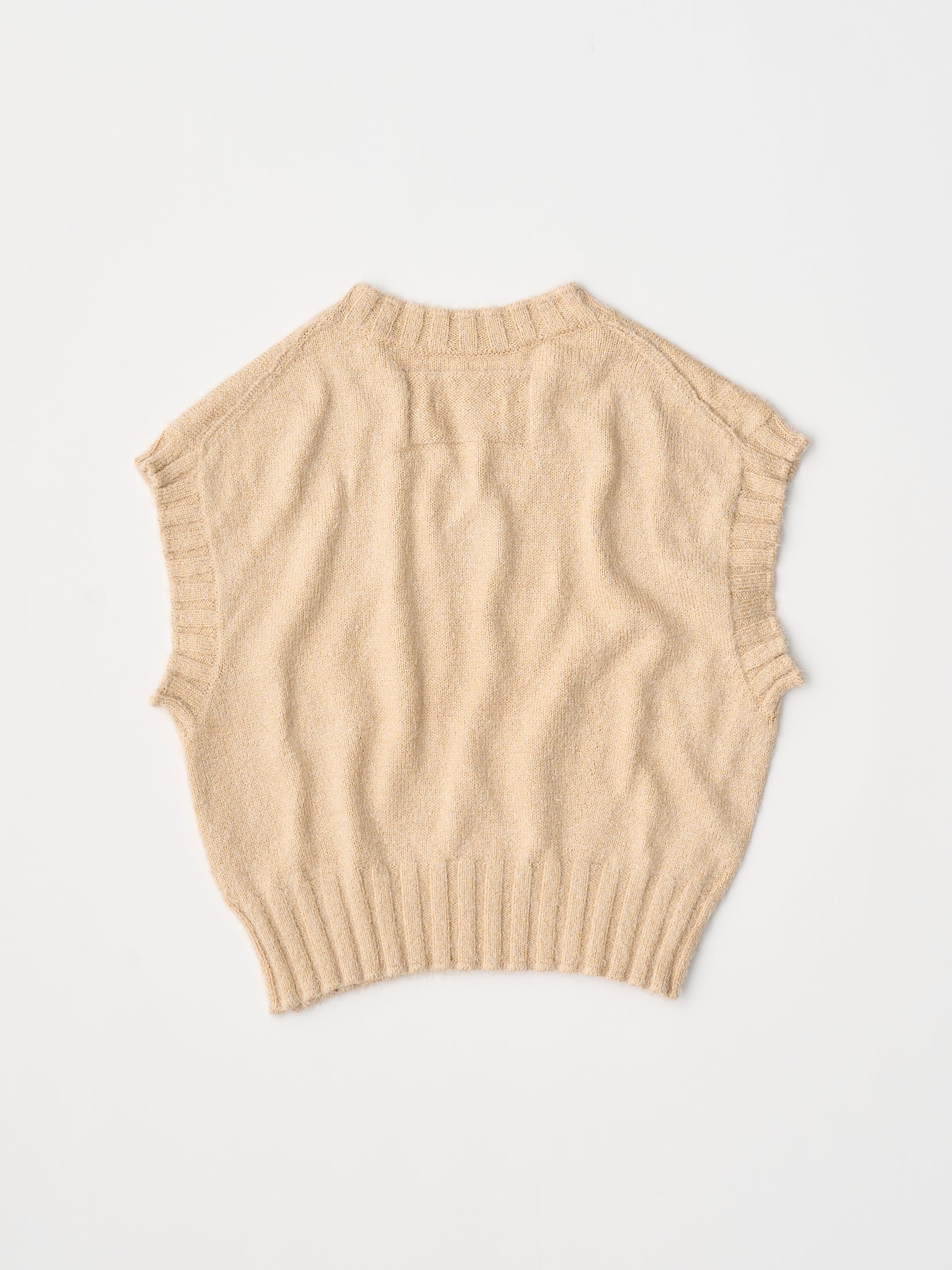 cotton & silk shaggy V-neck vest