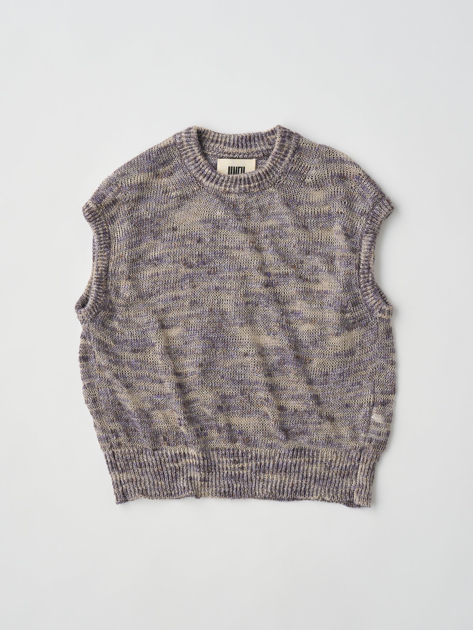 LINEN & SILK MELANGE SLUB YARN VEST