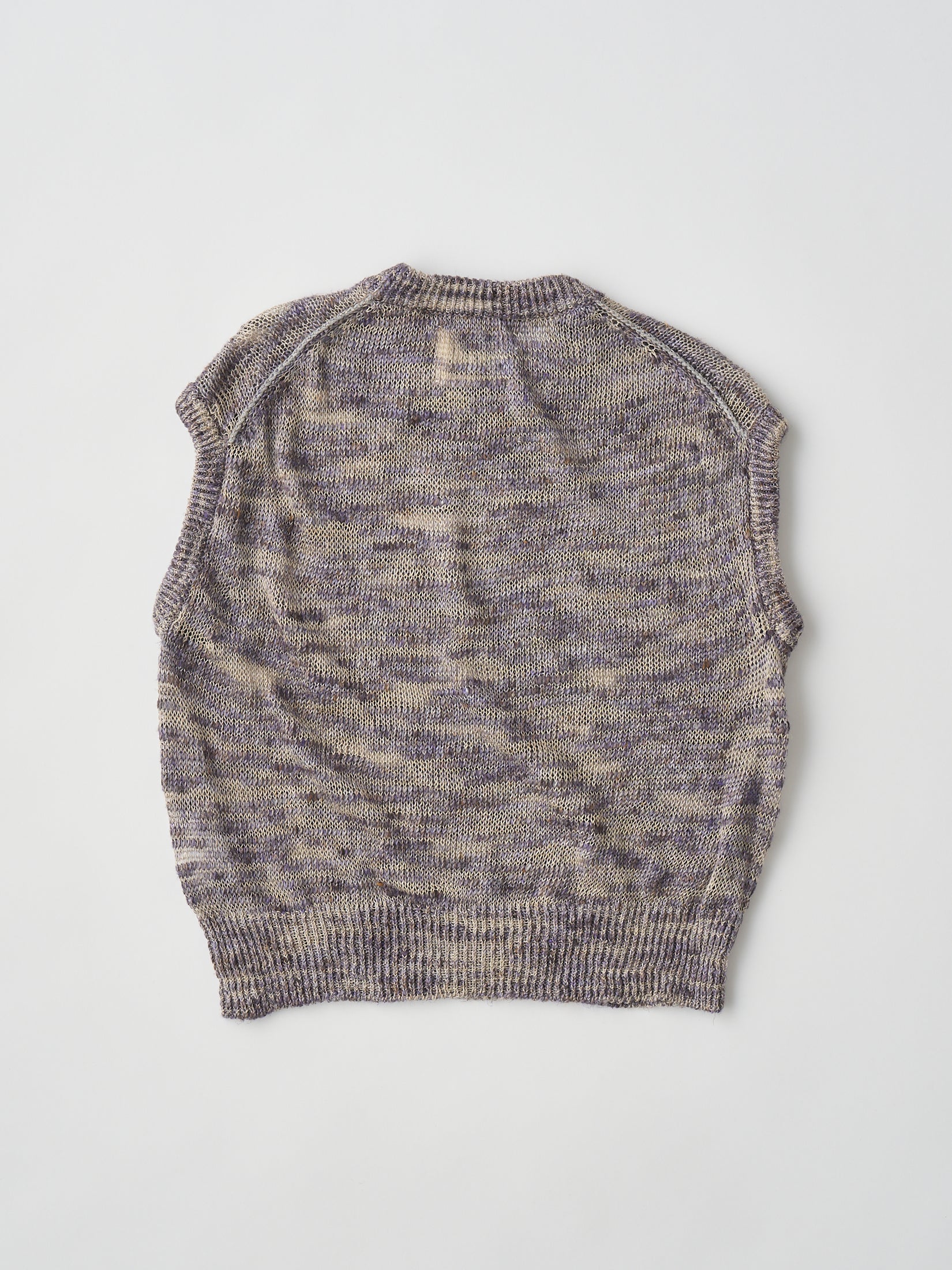 LINEN & SILK MELANGE SLUB YARN VEST