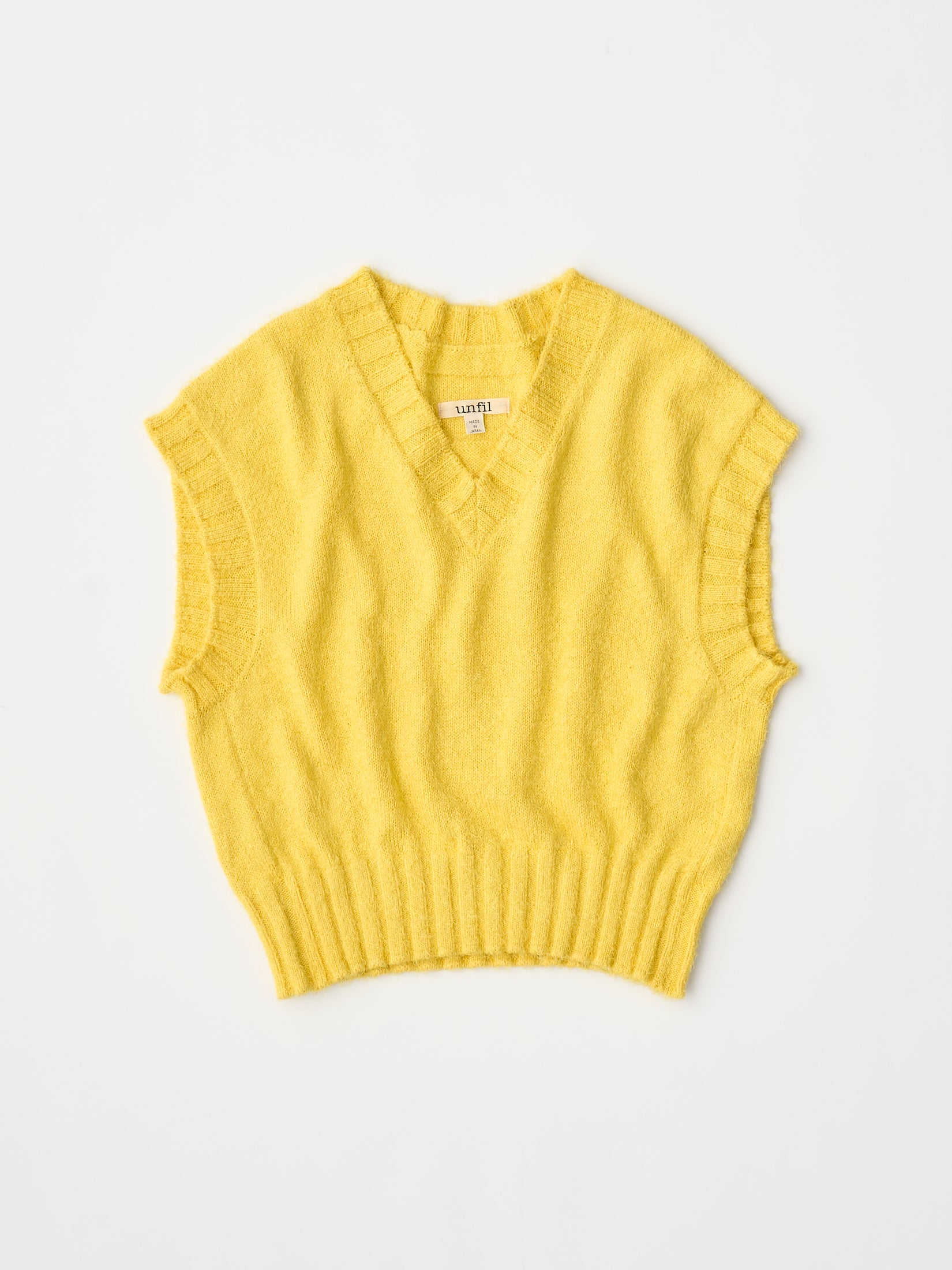 cotton & silk shaggy V-neck vest