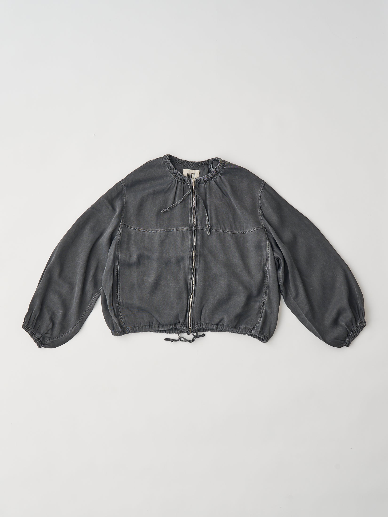 RAYON GABARDINE PIGMENT WASHED ZIP-UP BLOUSON