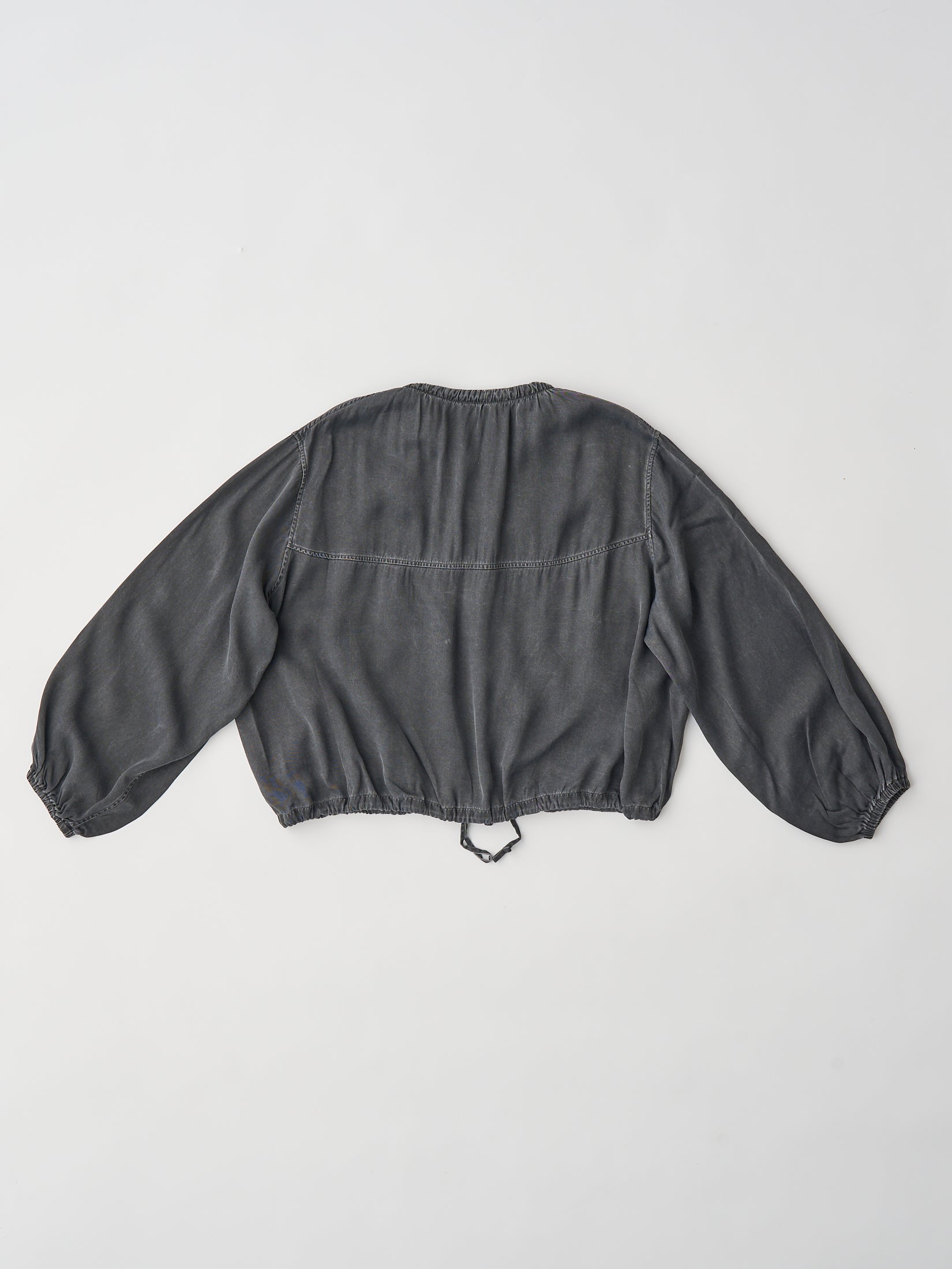 RAYON GABARDINE PIGMENT WASHED ZIP-UP BLOUSON