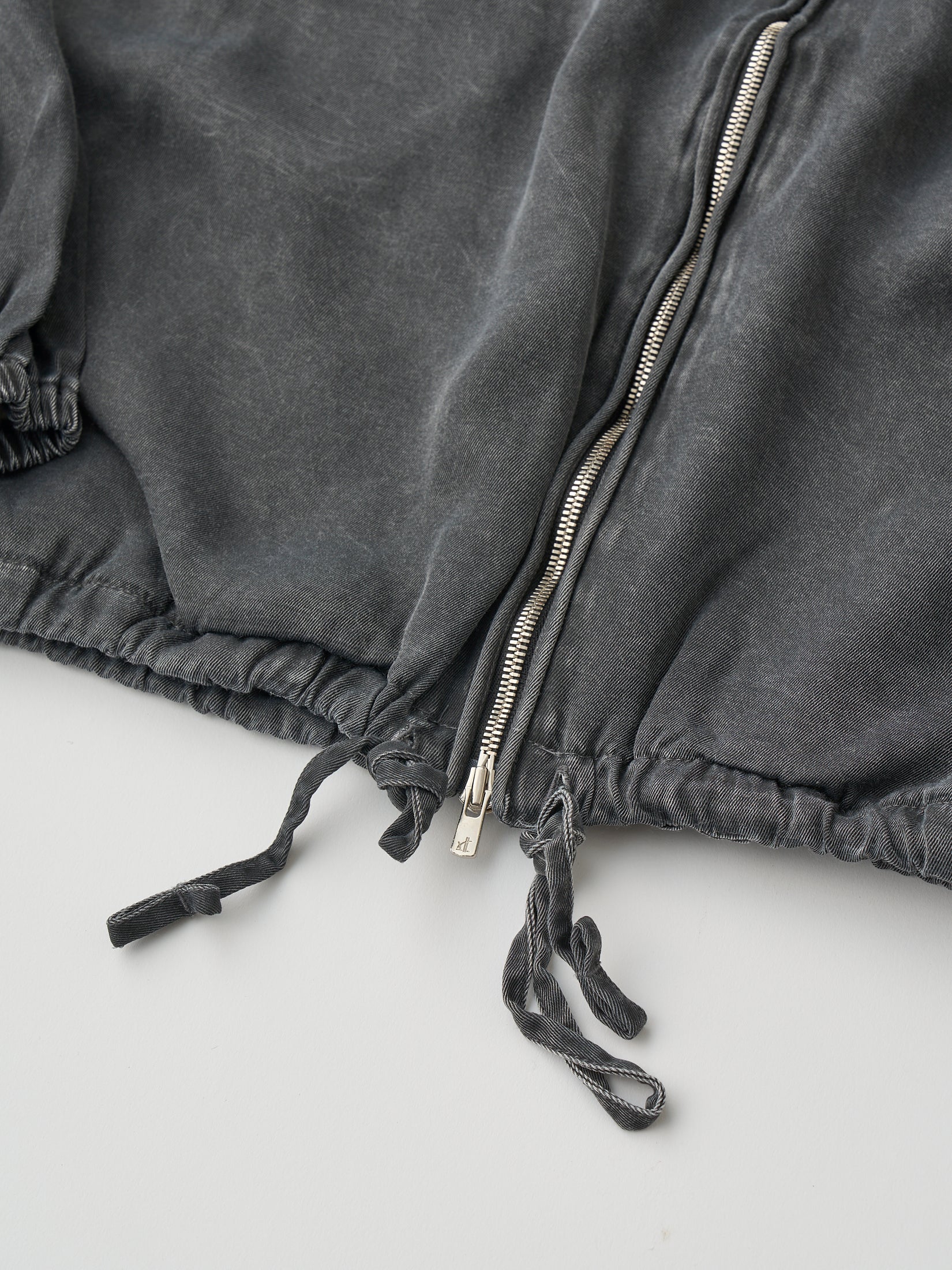 RAYON GABARDINE PIGMENT WASHED ZIP-UP BLOUSON