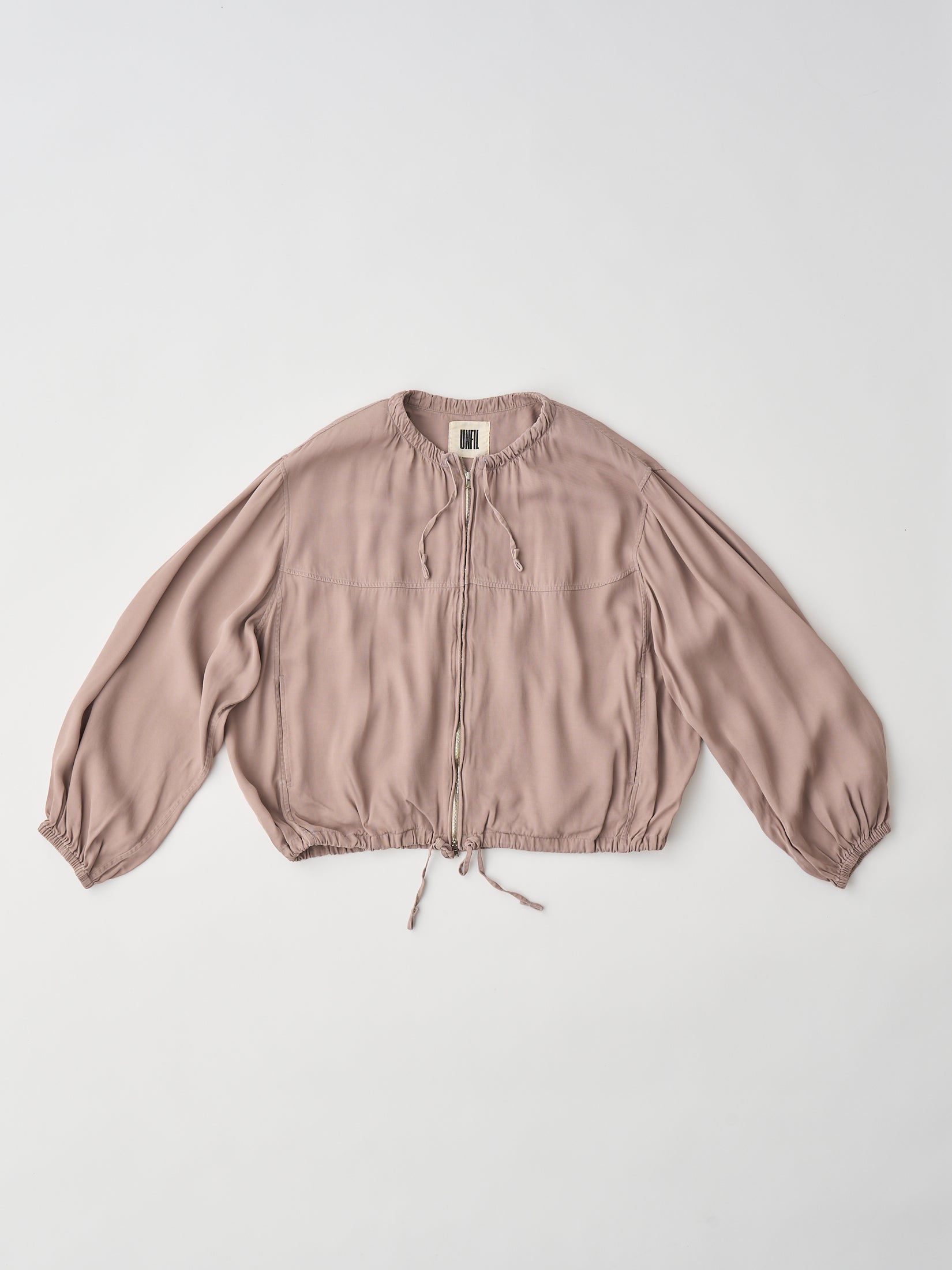 RAYON GABARDINE PIGMENT WASHED ZIP-UP BLOUSON