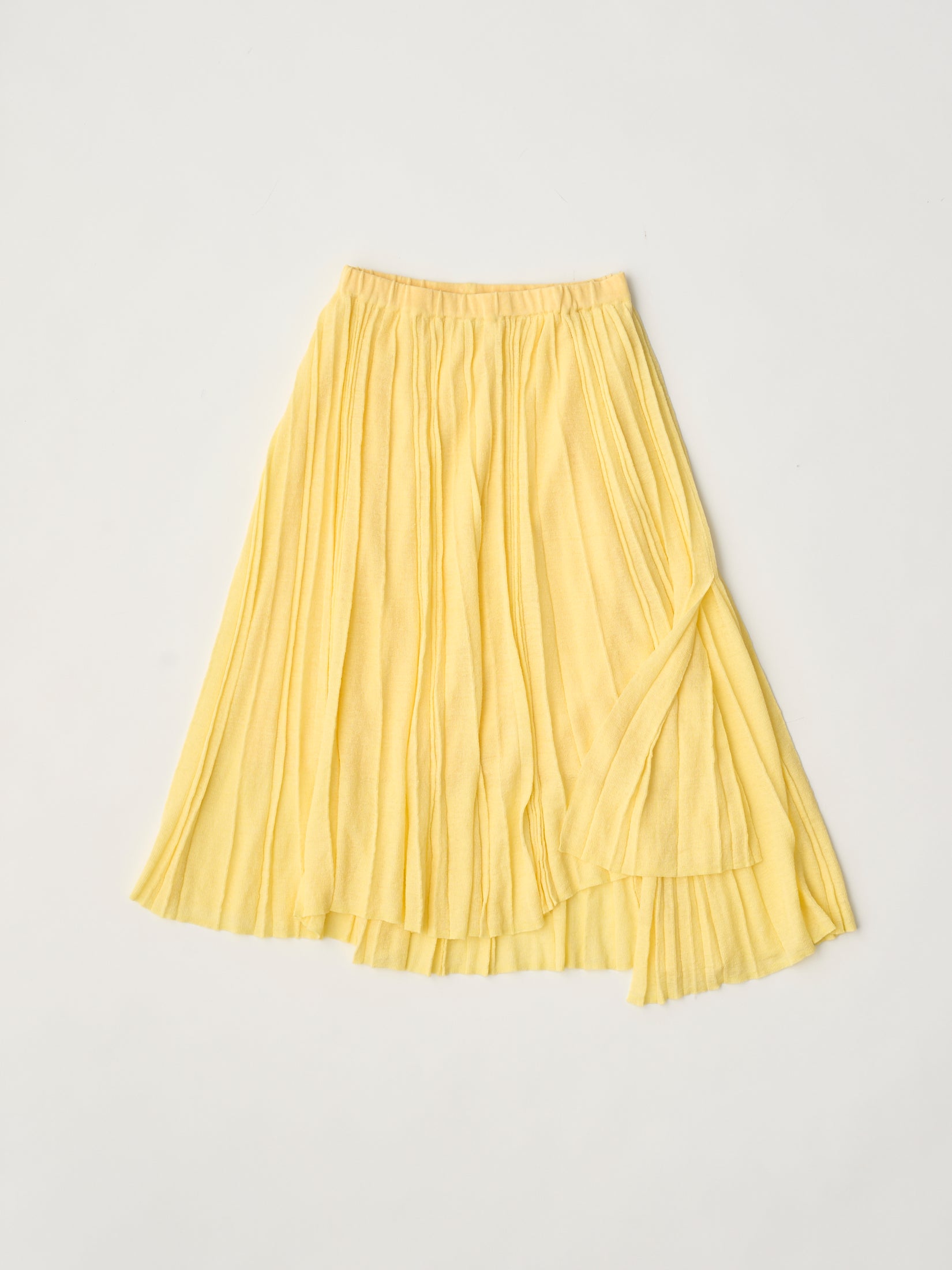 high-count linen pleated-knit skirt