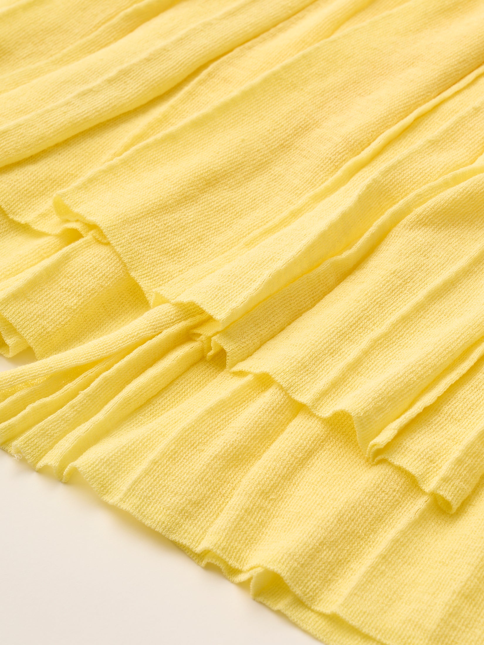 high-count linen pleated-knit skirt