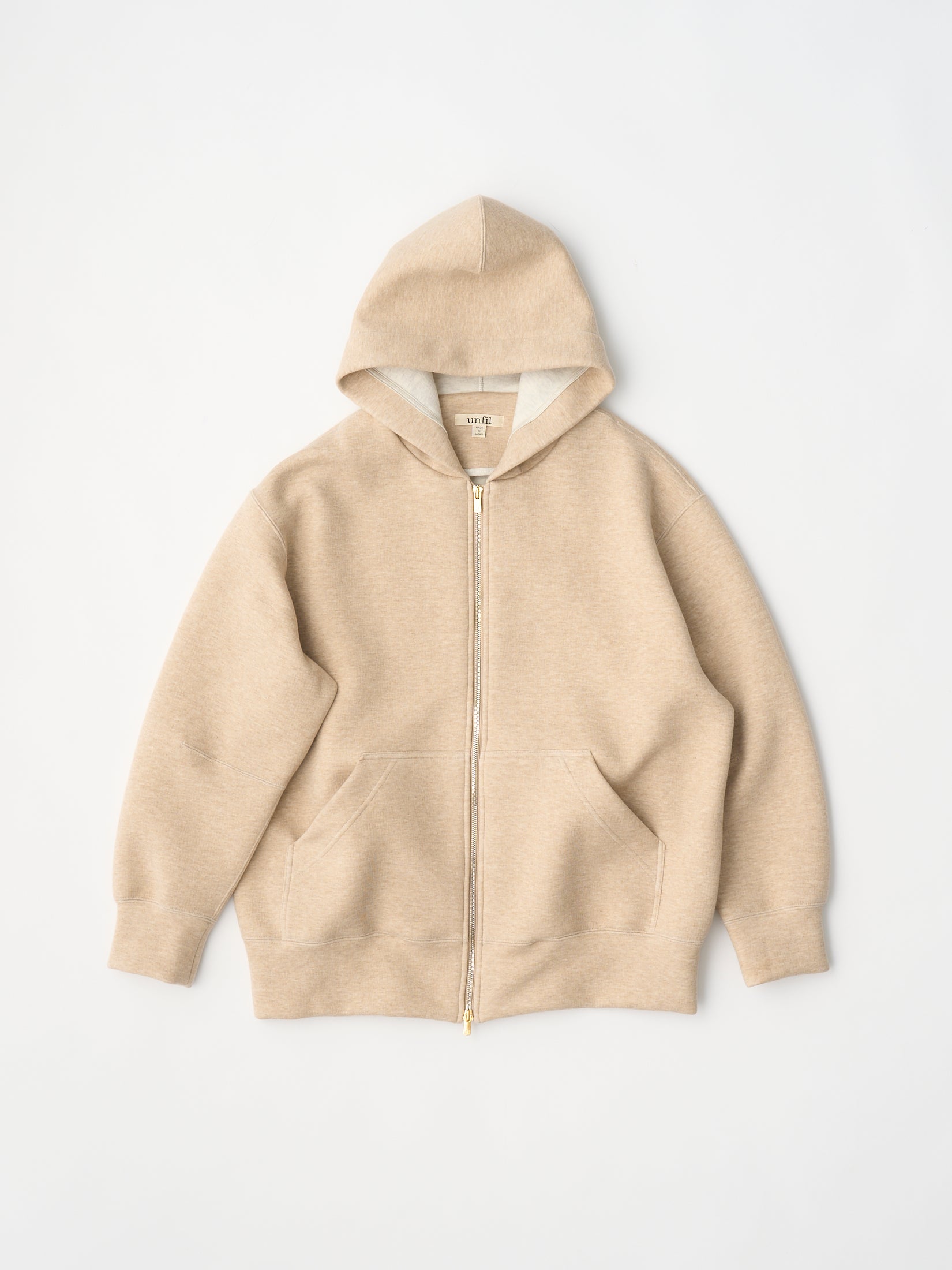 double faced jersey oversized zip parka