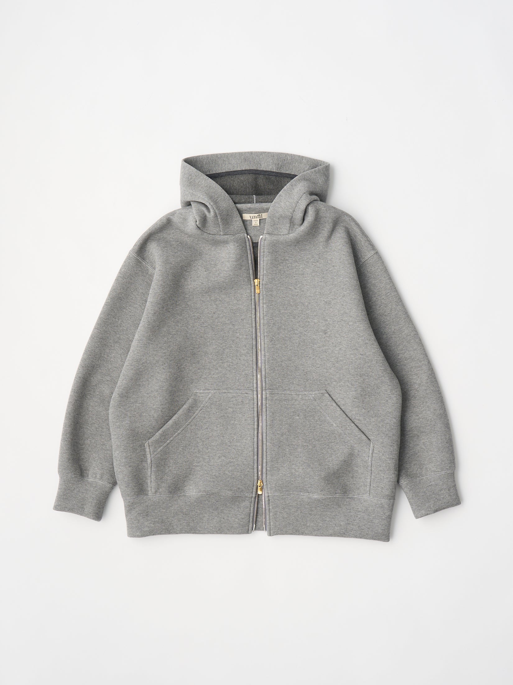 double faced jersey oversized zip parka