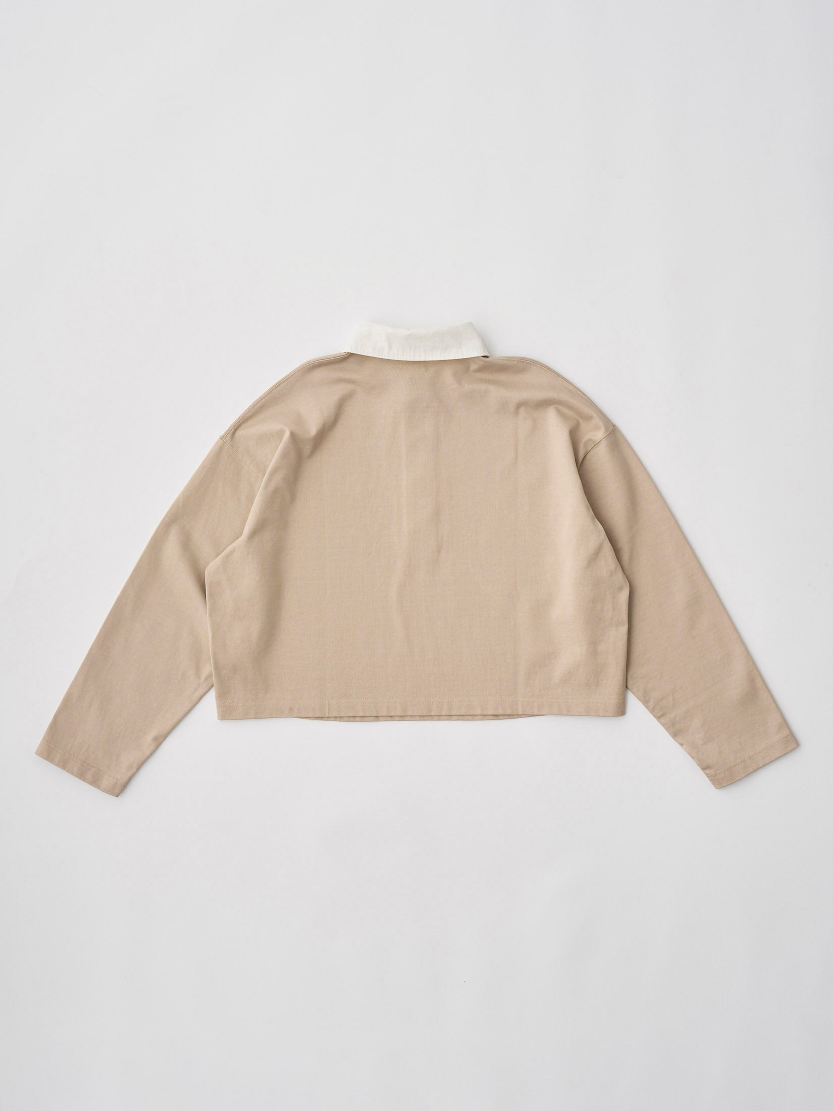 ORGANIC COTTON FIRM JERSEY CROPPED RUGBY SHIRT