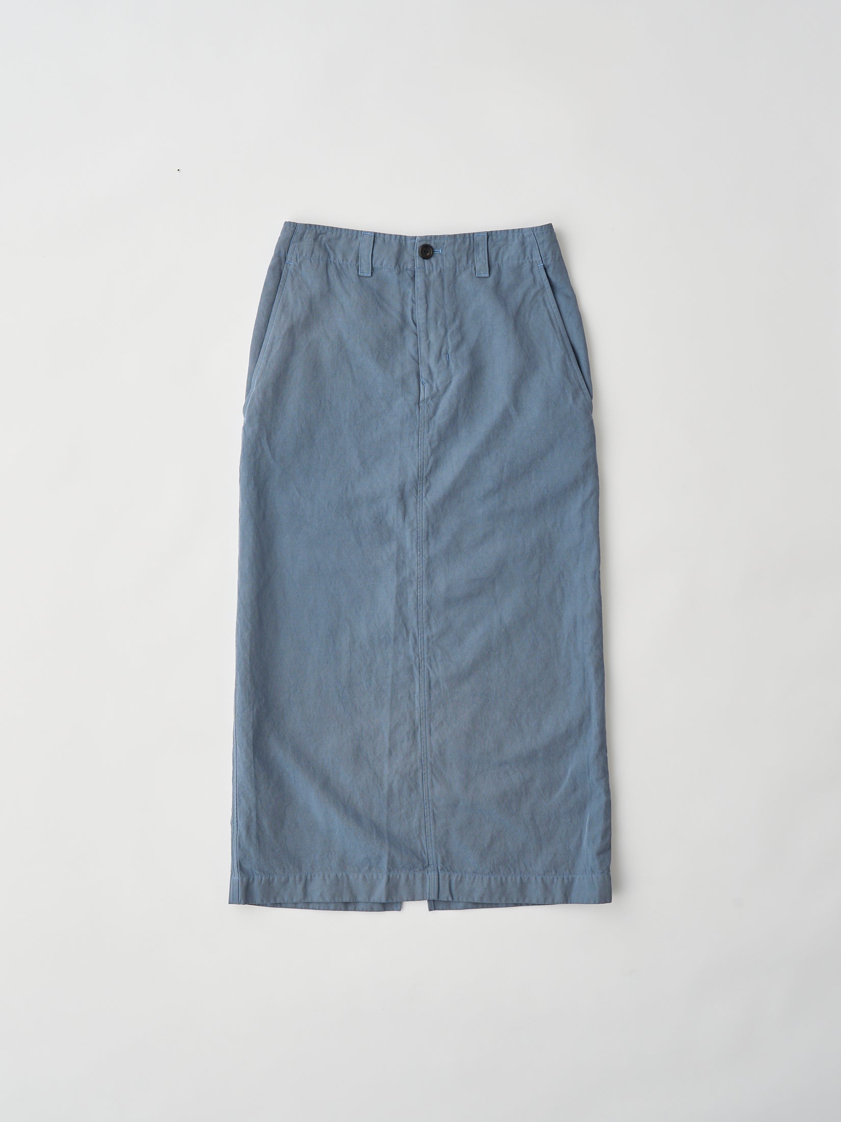 COTTON & LINEN GARMENT DYEING MAXI SKIRT