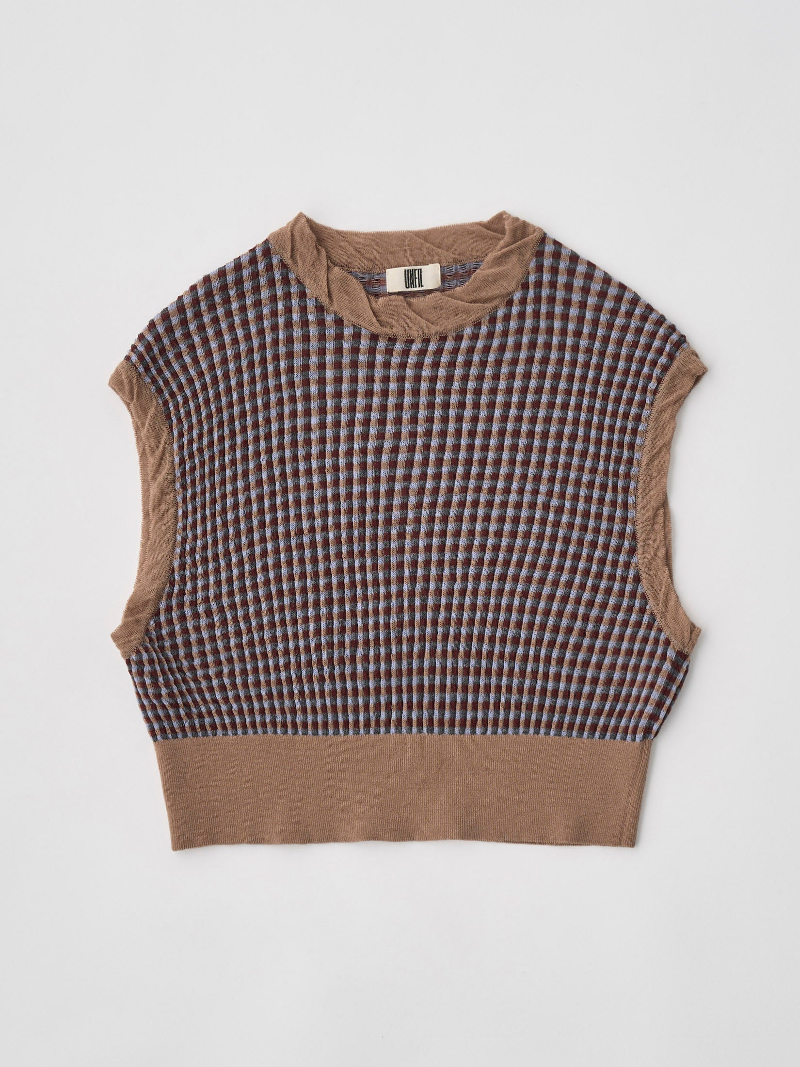 HIGH TWISTED WOOL JQ PATTERN KNIT VEST