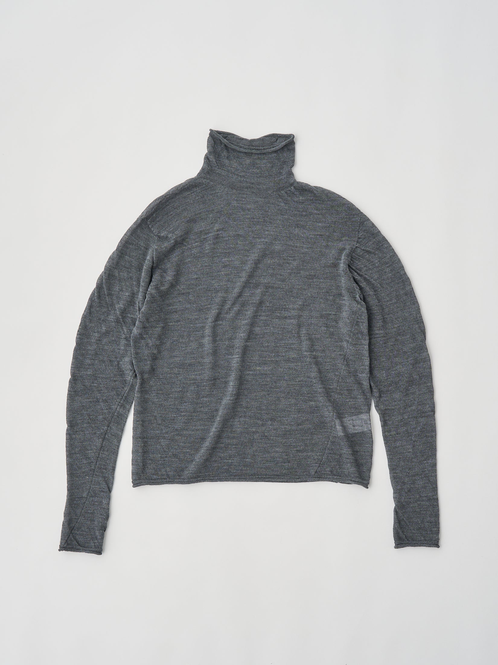 HIGH TWISTED WOOL TURTLE-NECK P/O