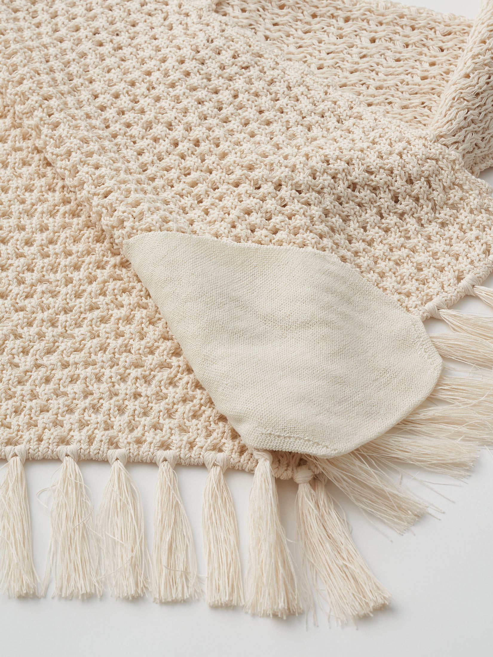 double honeycomb mesh fringed cardigan