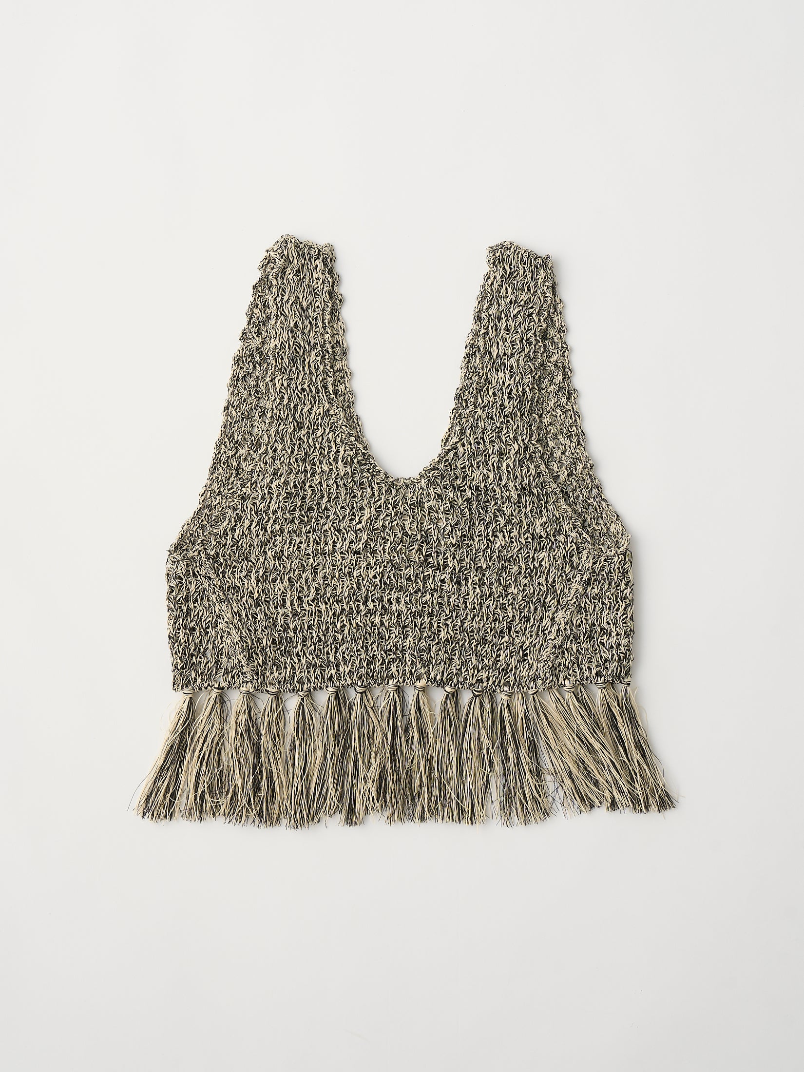 double honeycomb mesh fringed top