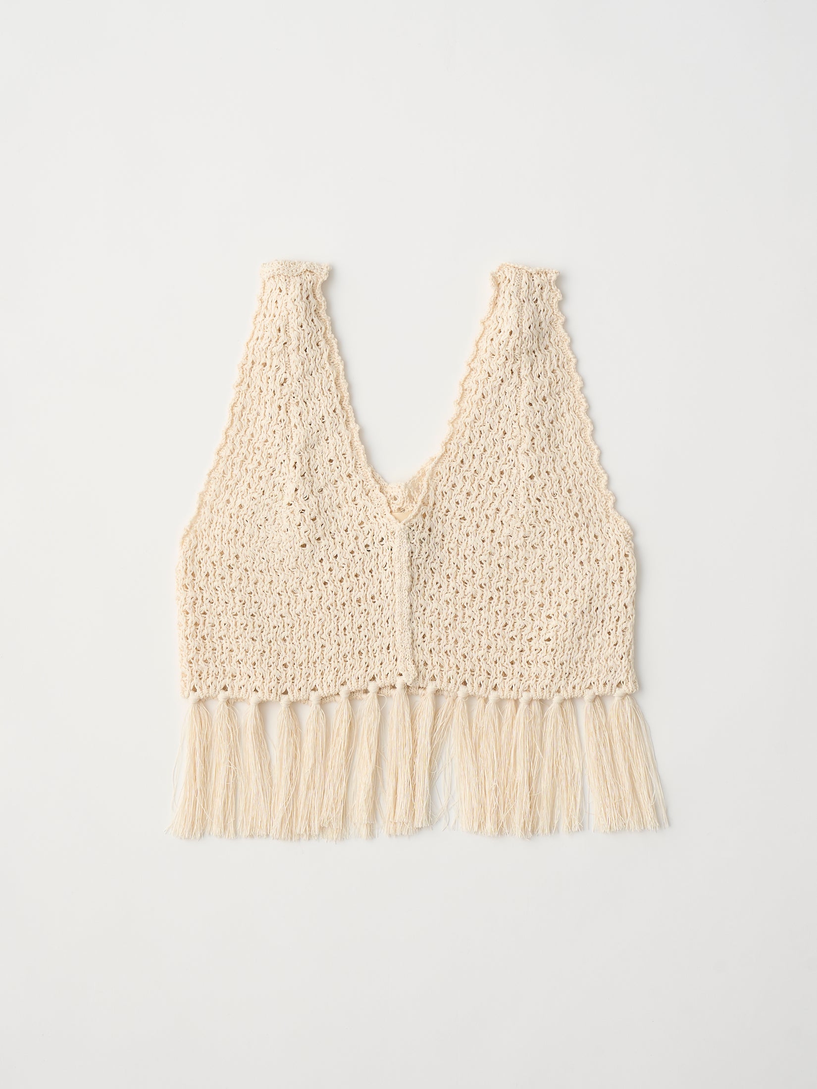 double honeycomb mesh fringed top
