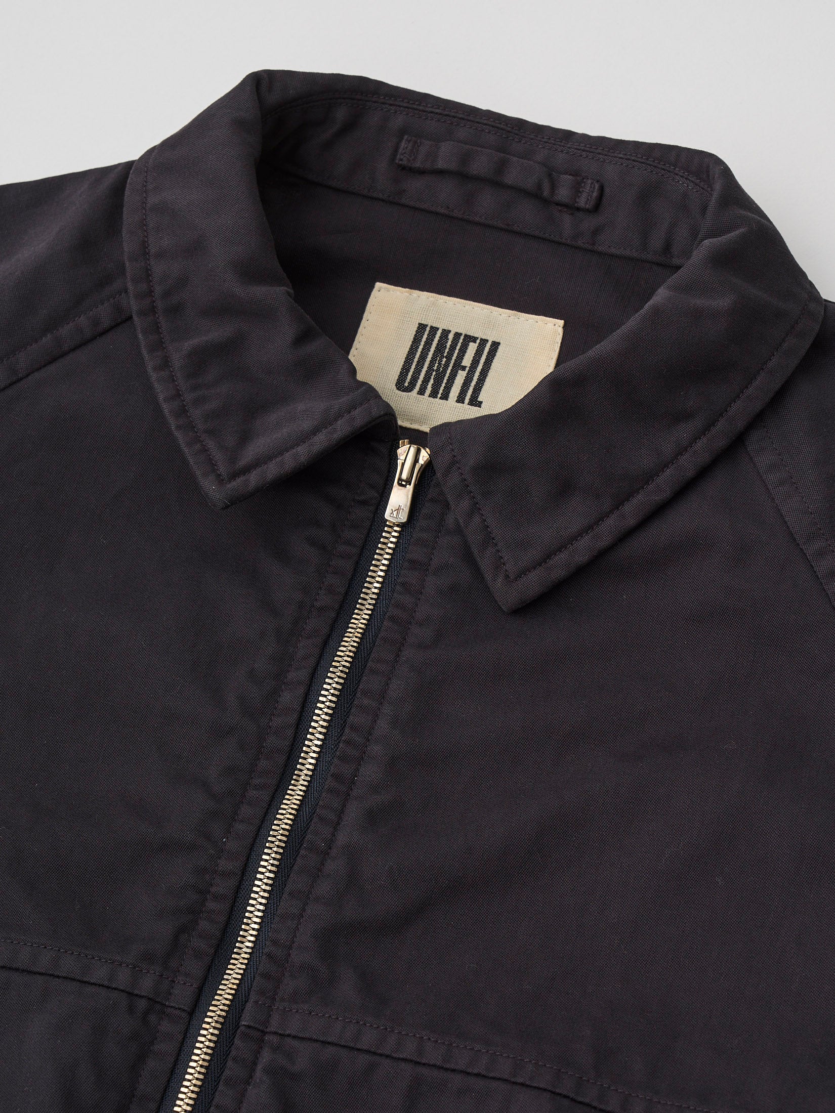 FINX COTTON × SLUB YARN MICRO BRUSHED SATIN ZIP FRONT JACKET