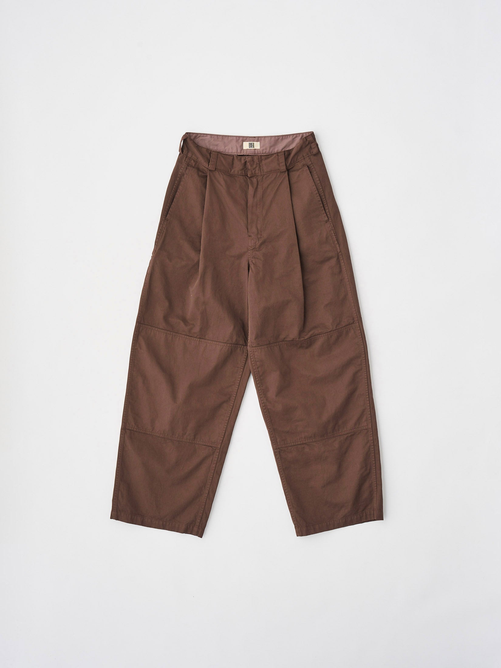 FINX COTTON × SLUB YARN MICRO BRUSHED SATIN DOUBLE KNEE PANTS
