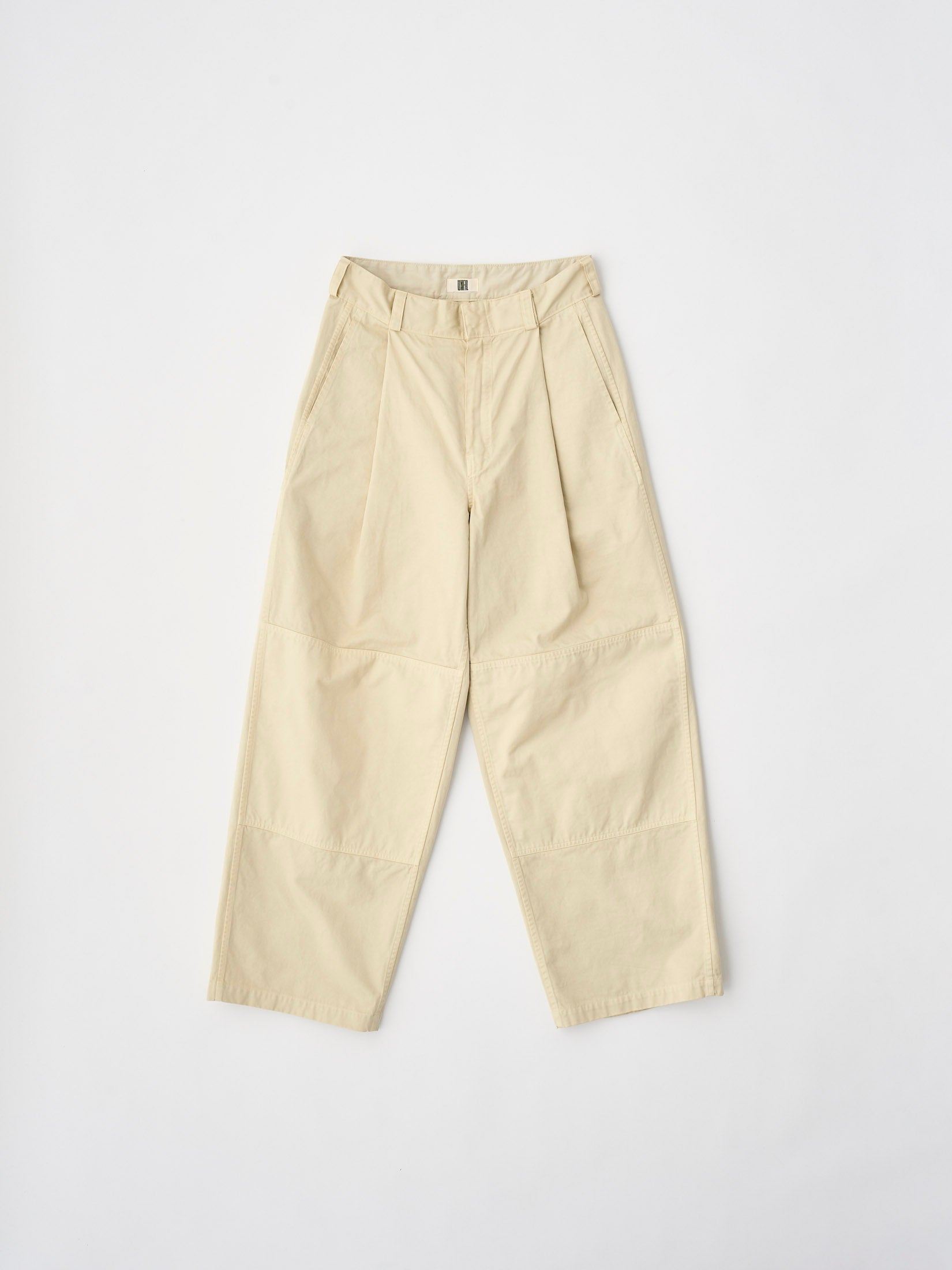 FINX COTTON × SLUB YARN MICRO BRUSHED SATIN DOUBLE KNEE PANTS