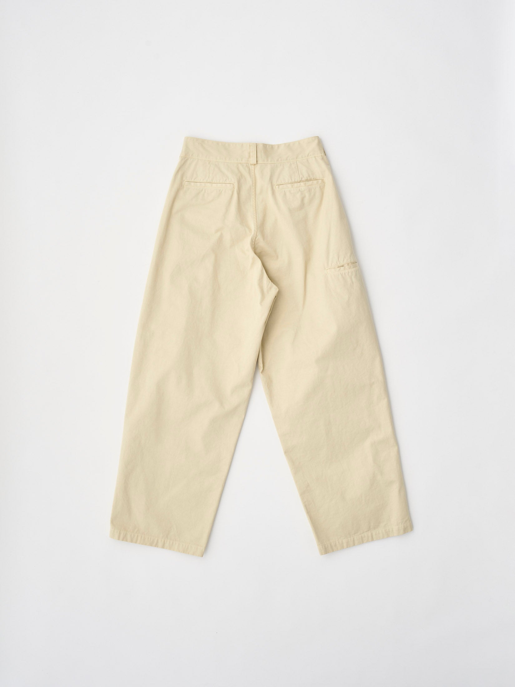 FINX COTTON × SLUB YARN MICRO BRUSHED SATIN DOUBLE KNEE PANTS