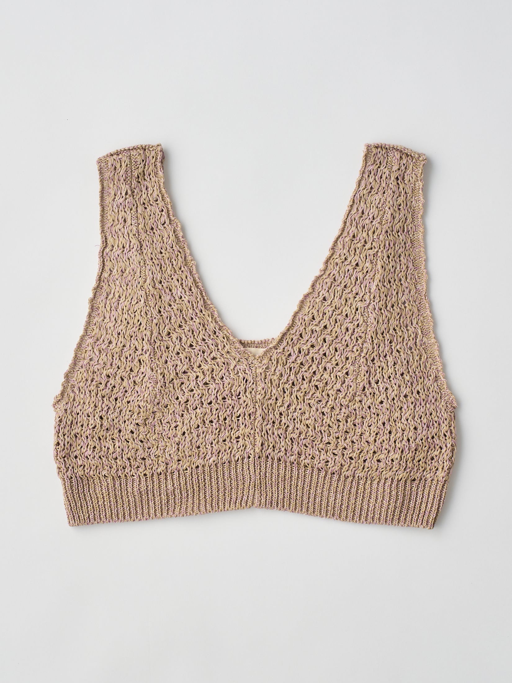 DOUBLE HONEYCOMB MESH-KNIT CROPPED VEST
