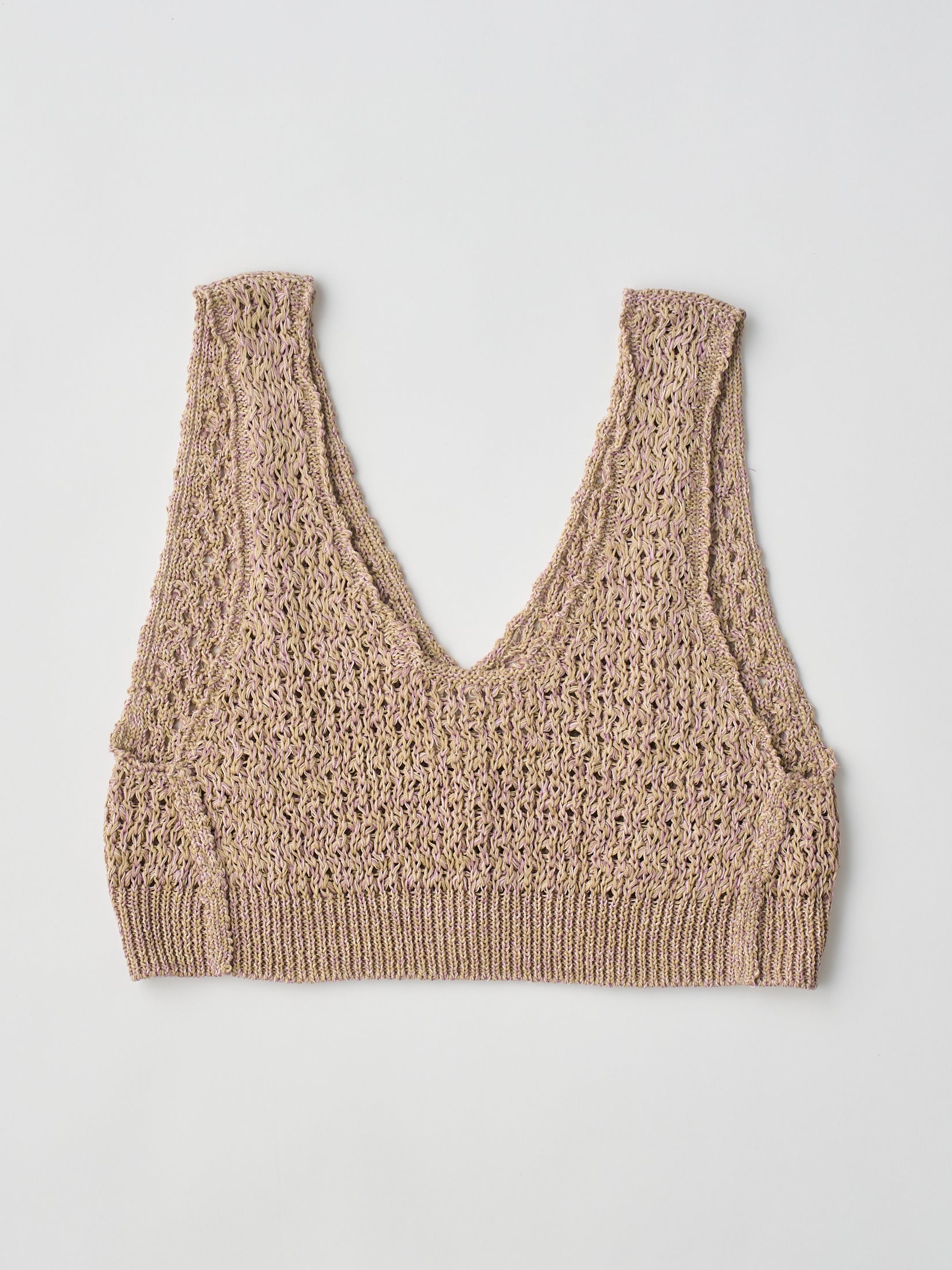 DOUBLE HONEYCOMB MESH-KNIT CROPPED VEST