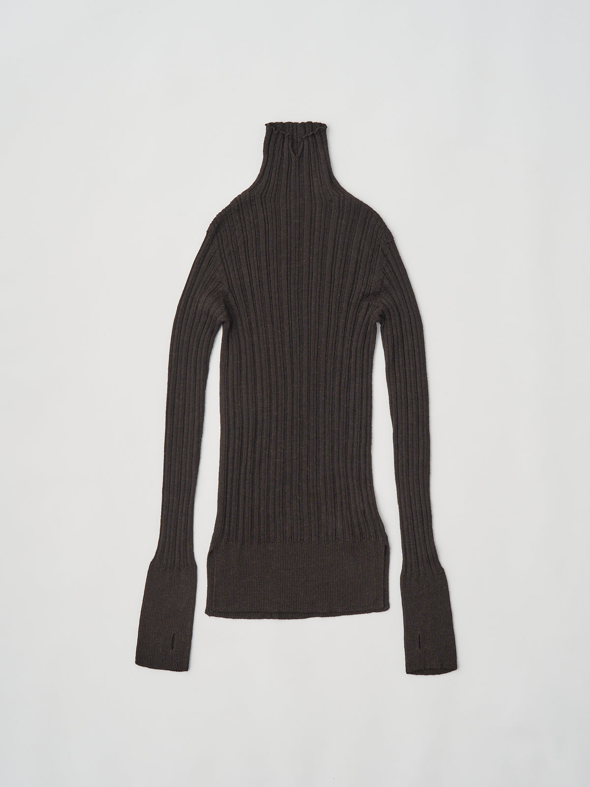 ROYAL BABY ALPACA RANDOM RIBBED-KNIT HIGH-NECK P/O